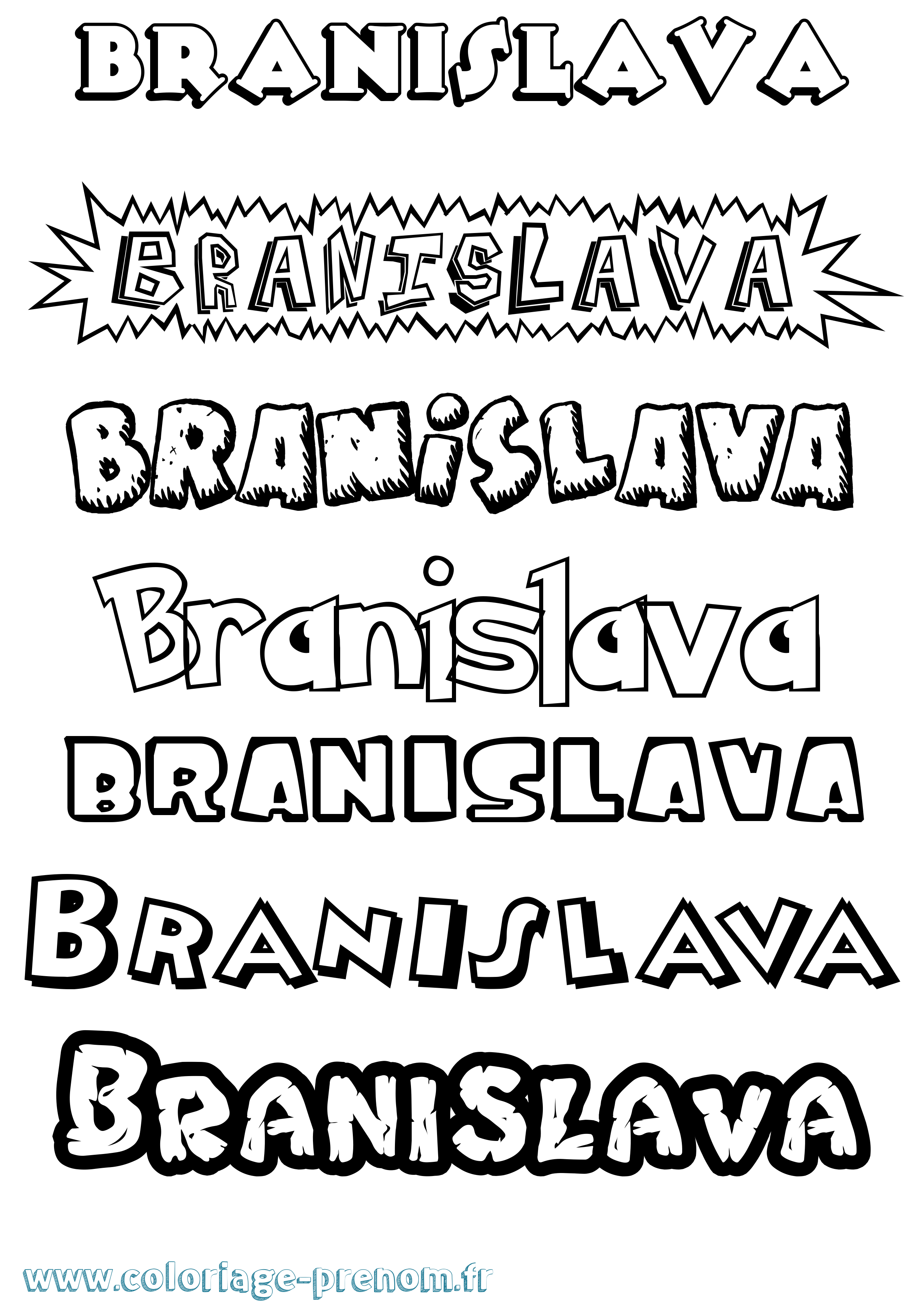 Coloriage prénom Branislava Dessin Animé