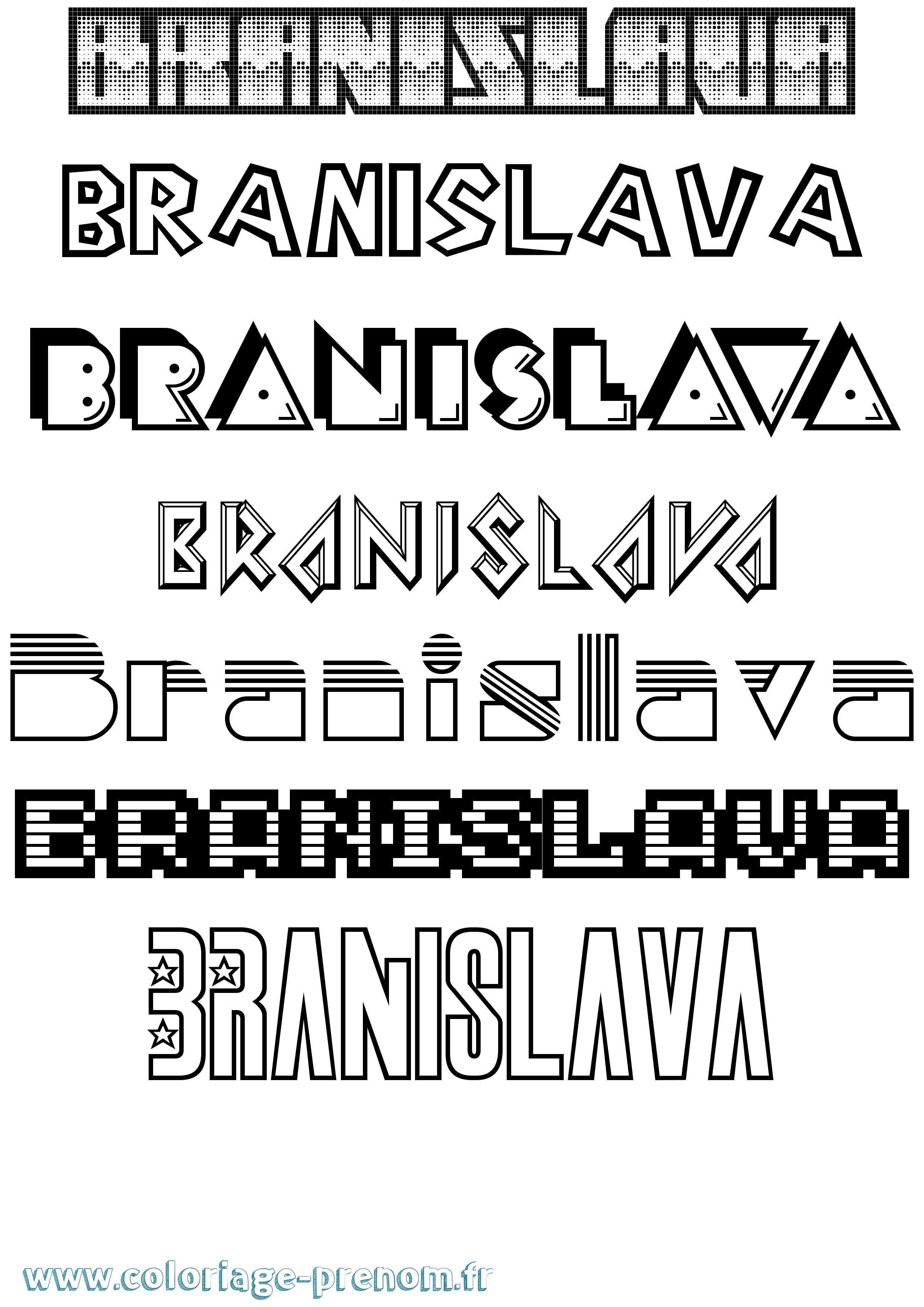 Coloriage prénom Branislava Jeux Vidéos