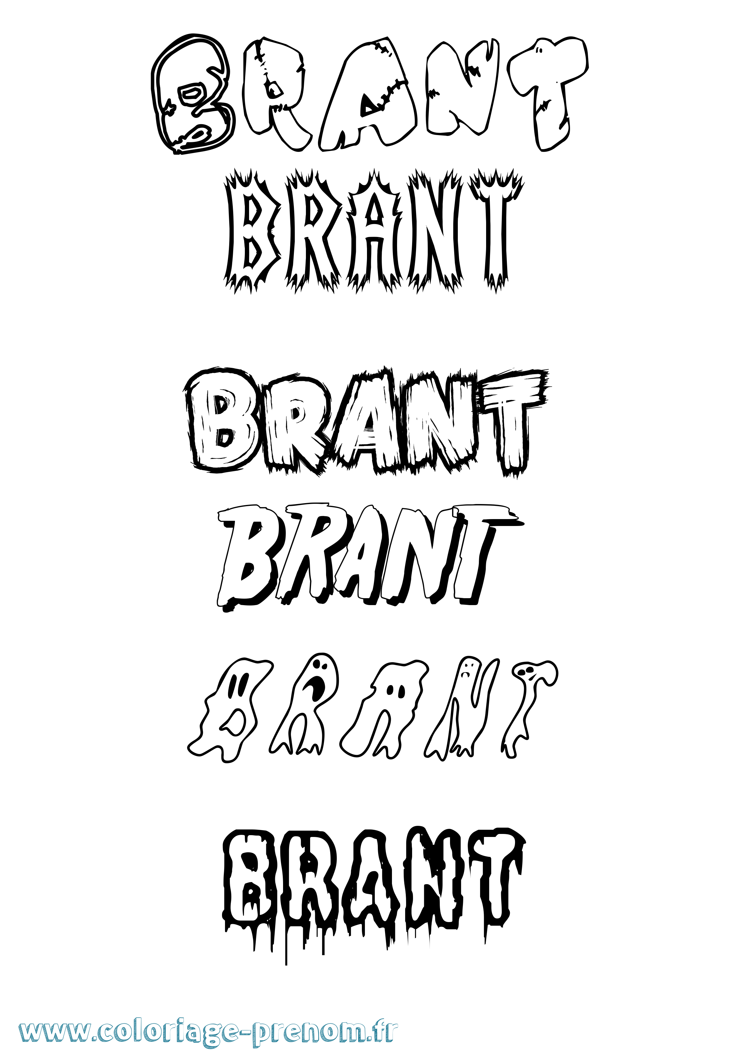 Coloriage prénom Brant Frisson
