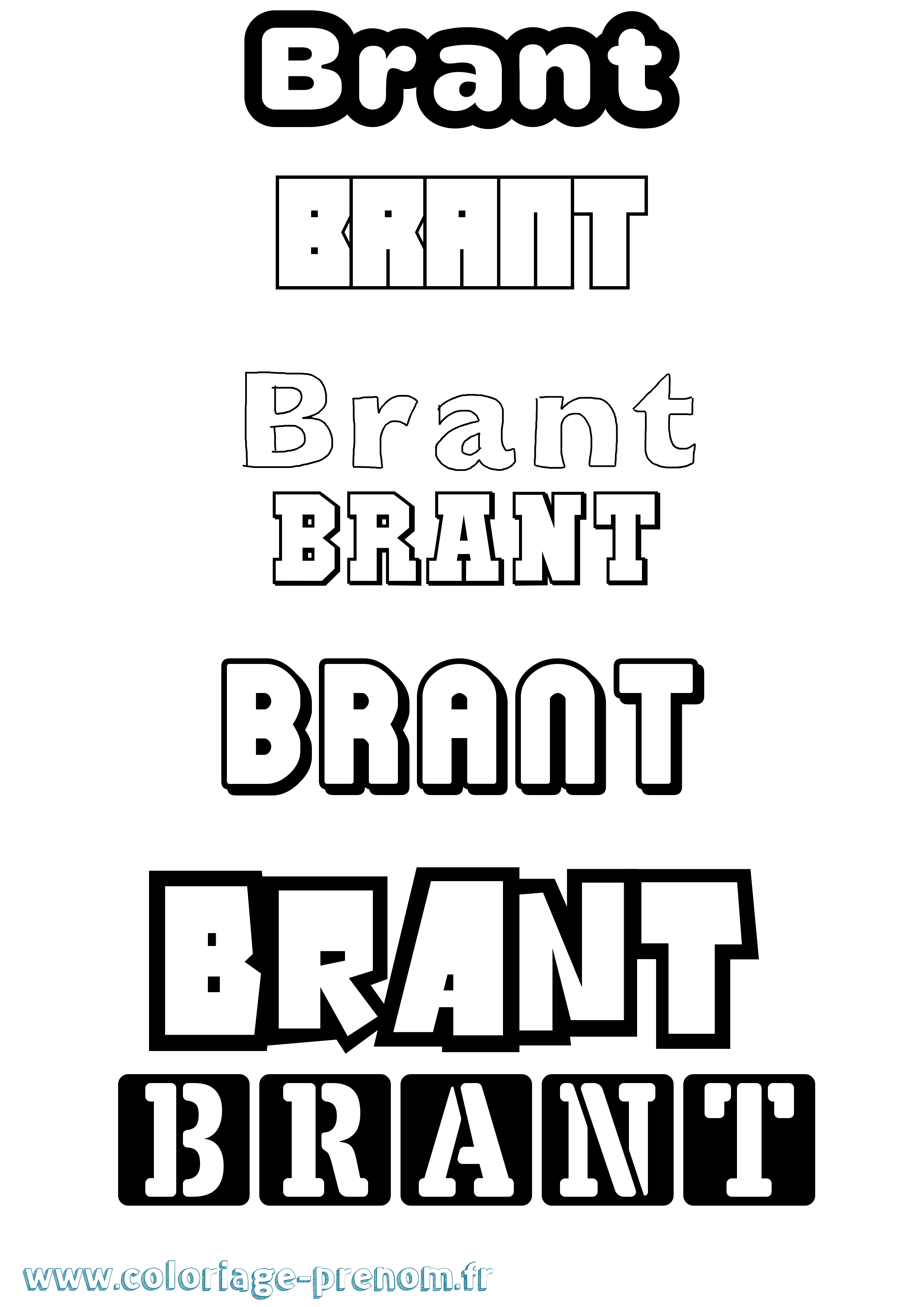 Coloriage prénom Brant Simple