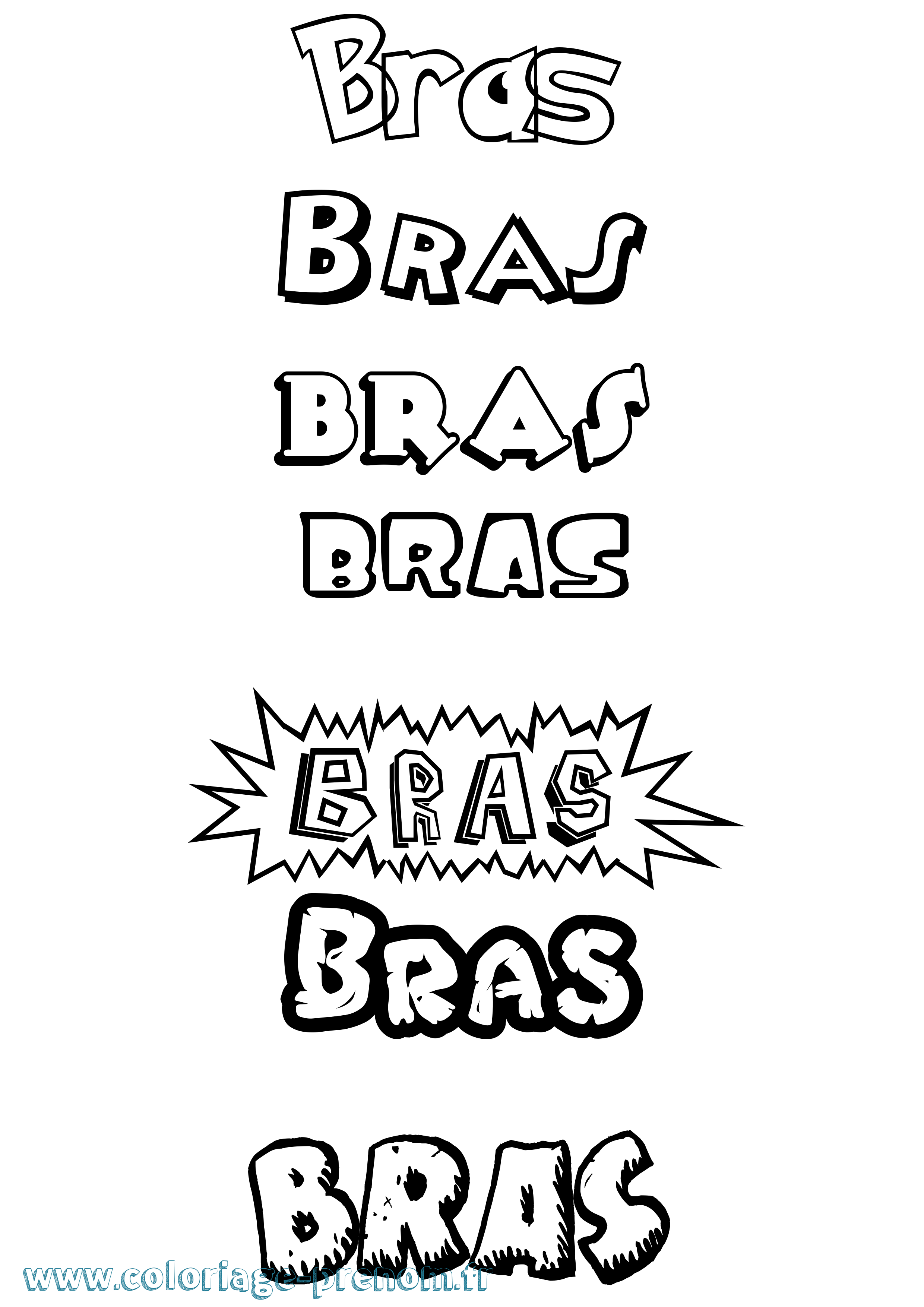 Coloriage Bras Dessin Animé Coloriage prénom Bras Dessin Animé
