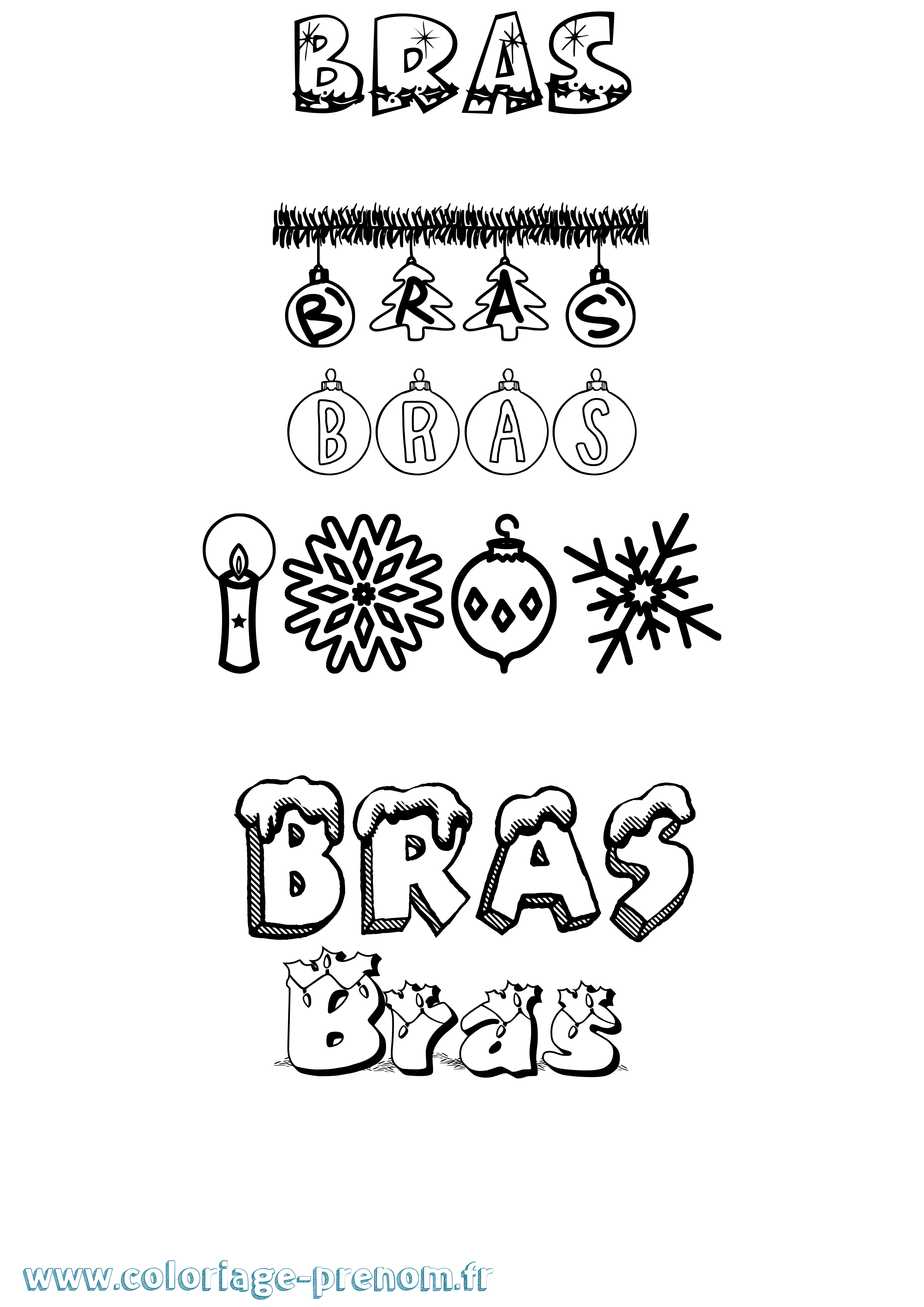 Coloriage Bras Noël Coloriage prénom Bras Noël