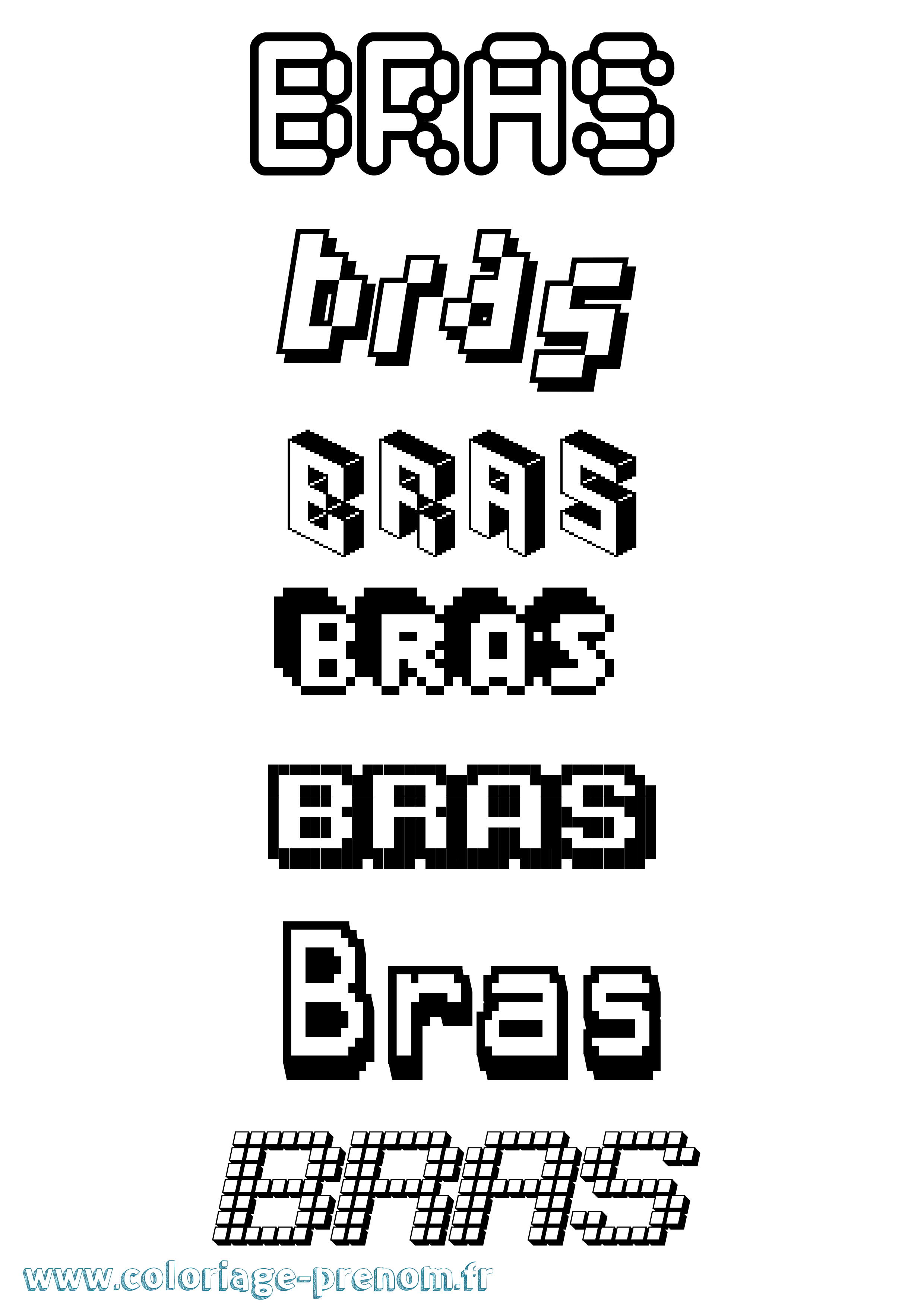 Coloriage Bras Pixel Coloriage prénom Bras Pixel