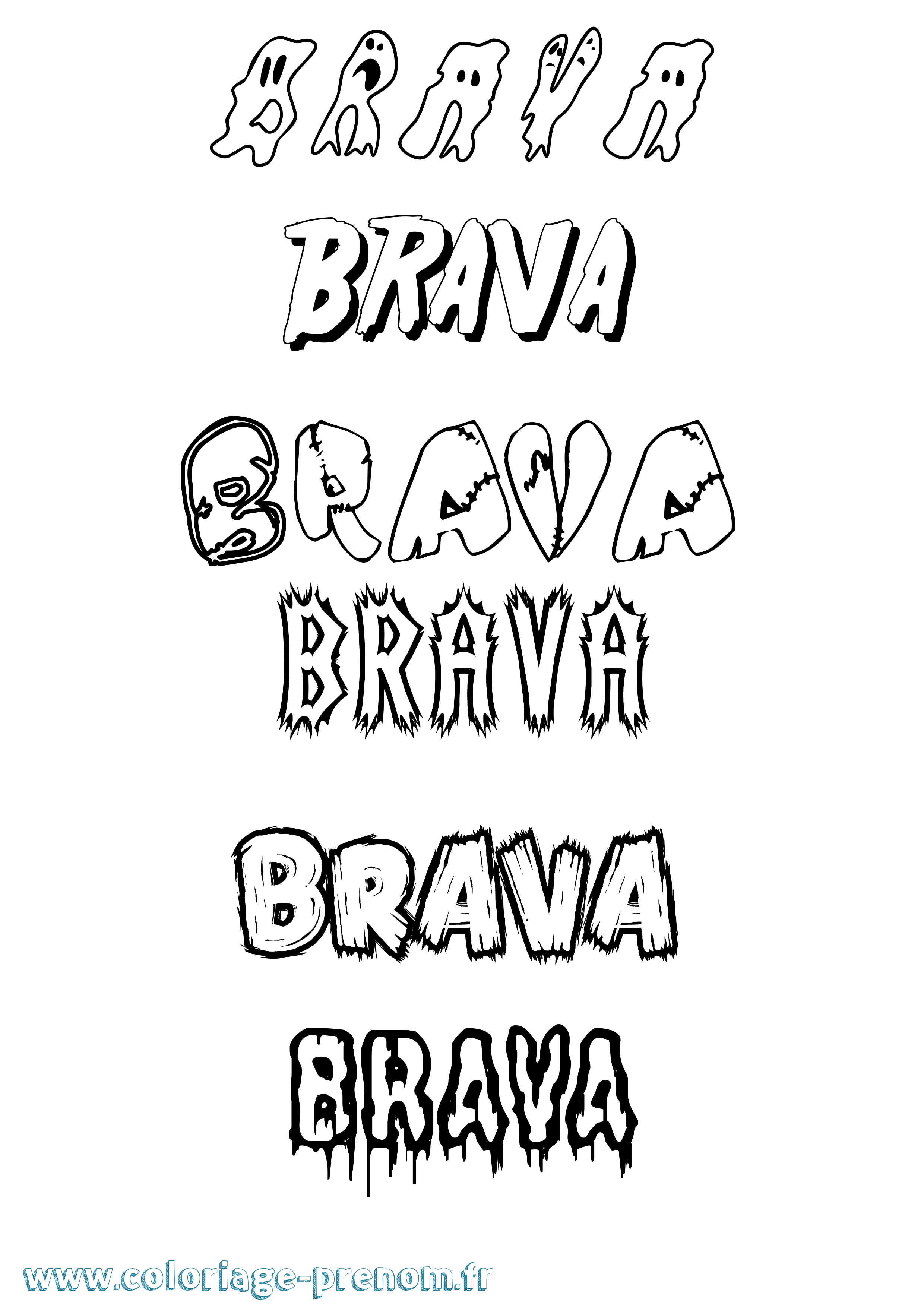 Coloriage prénom Brava Frisson