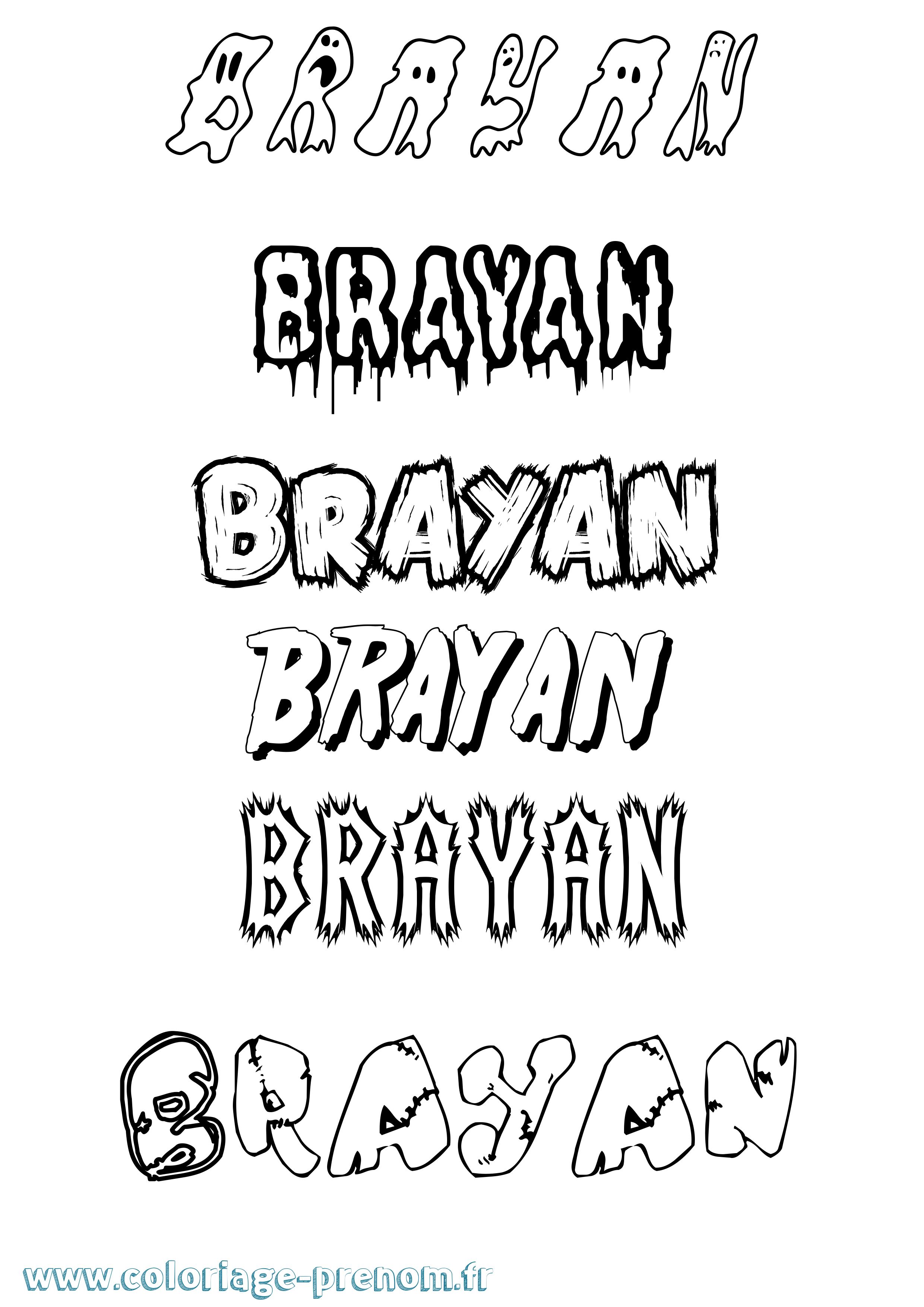 Coloriage prénom Brayan