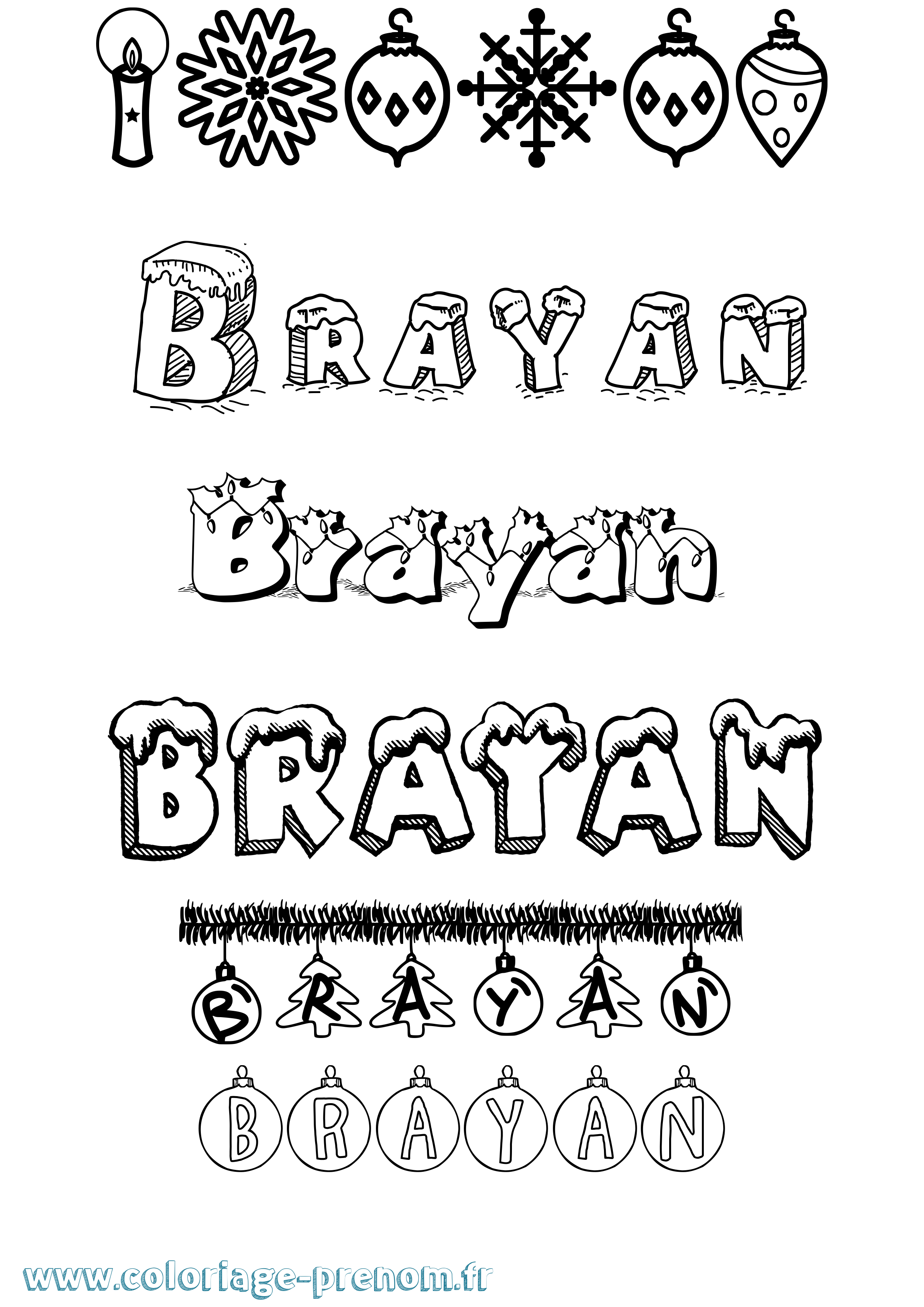 Coloriage prénom Brayan
