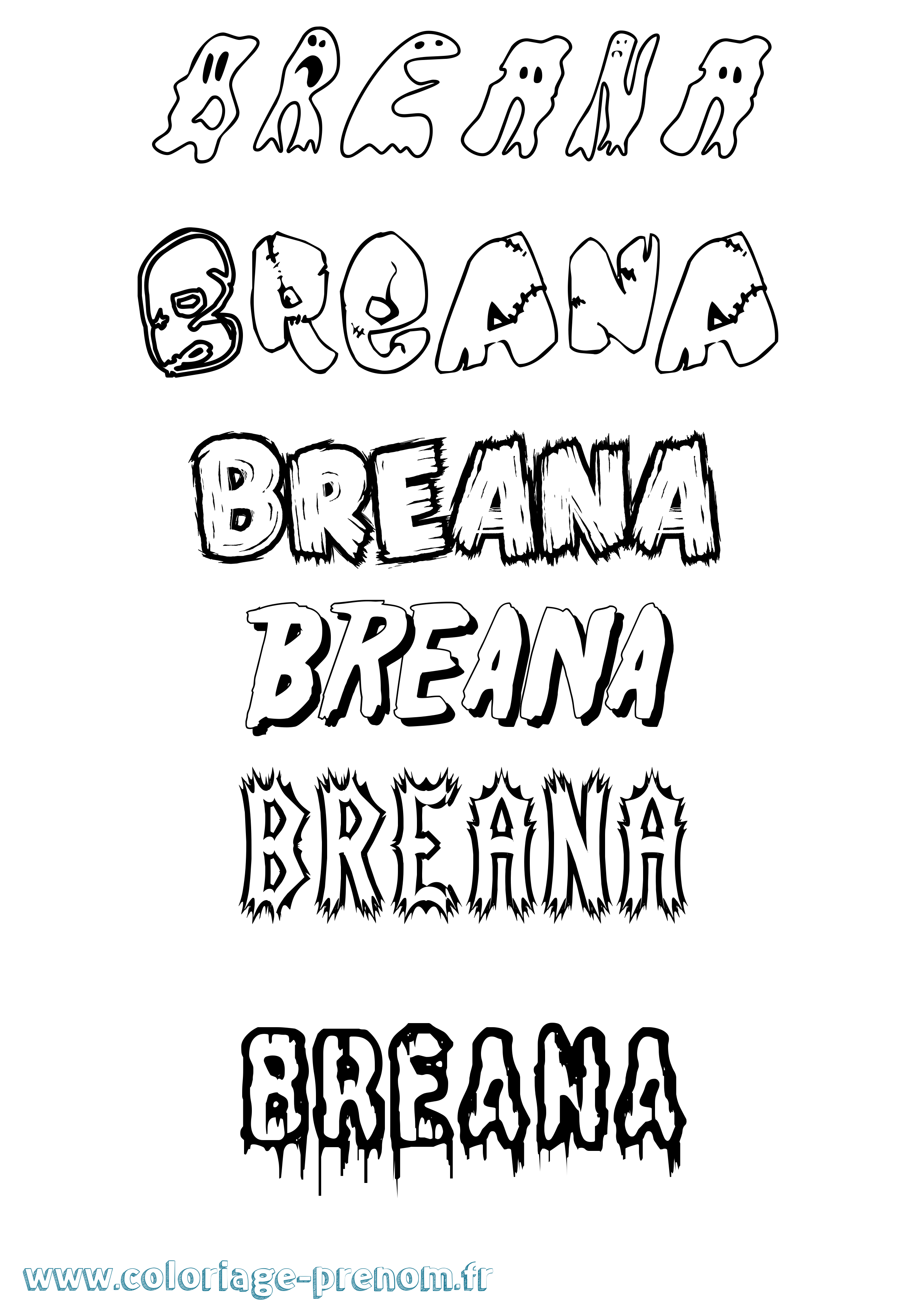 Coloriage prénom Breana Frisson