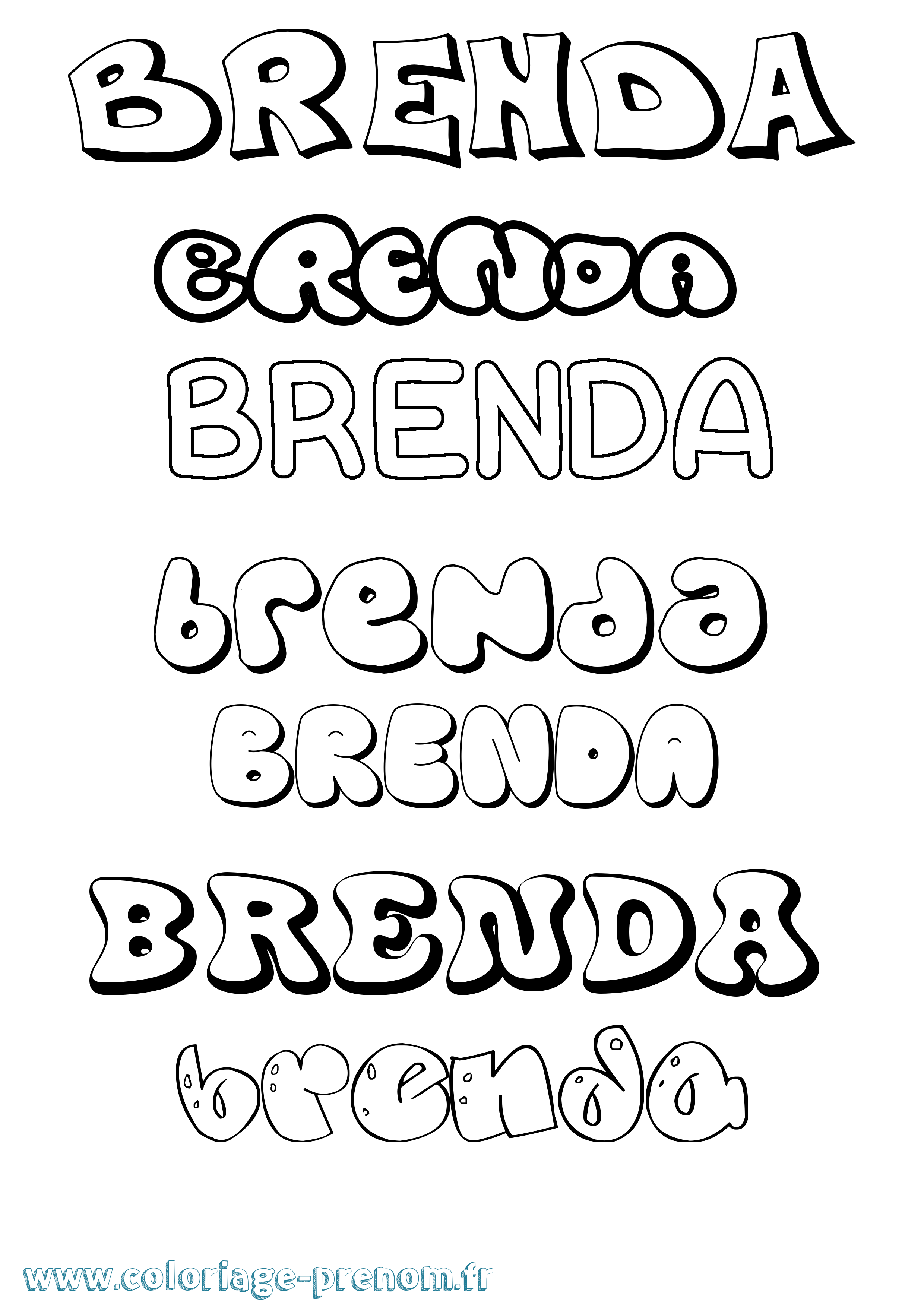 Coloriage prénom Brenda Bubble
