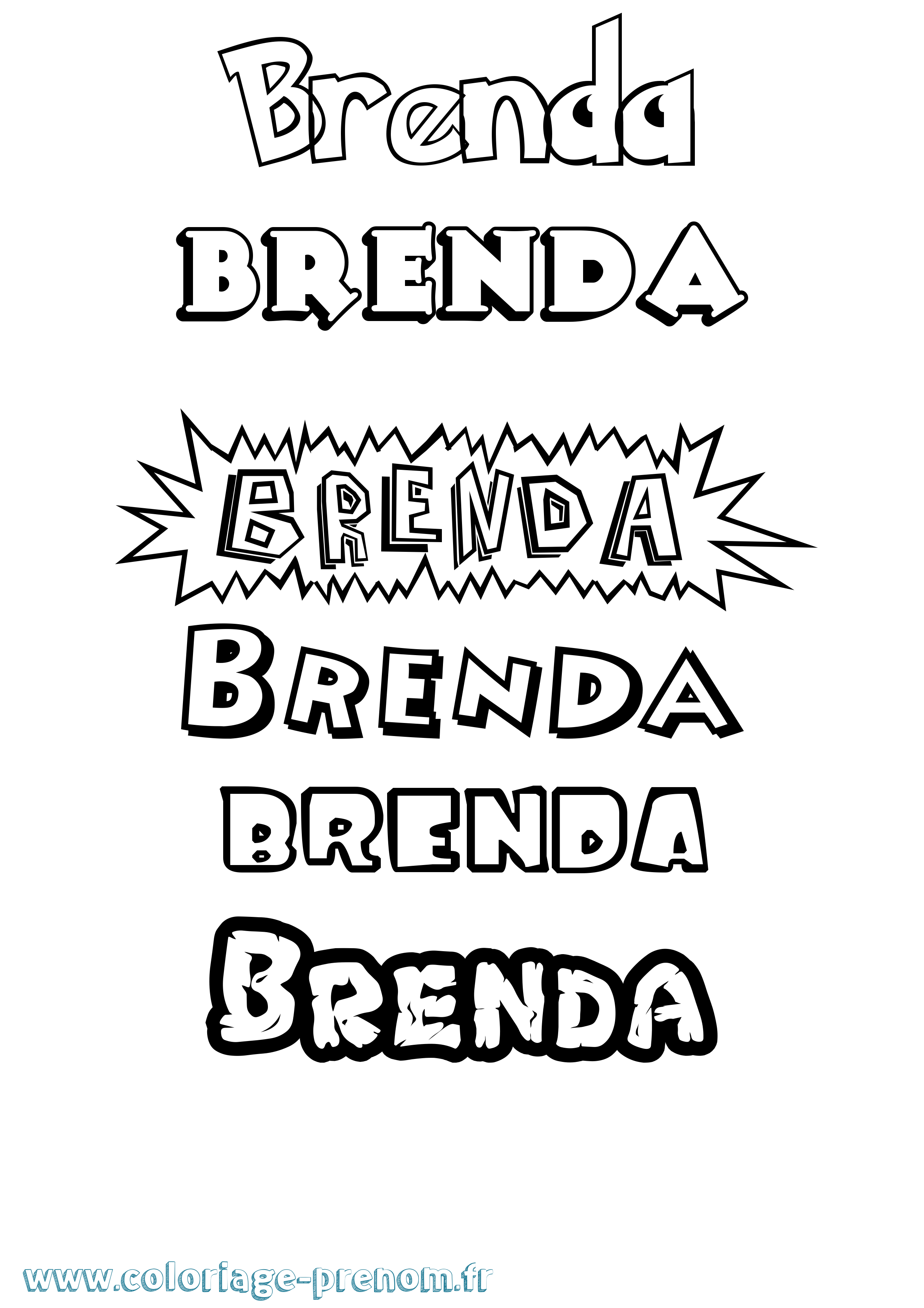 Coloriage prénom Brenda Dessin Animé