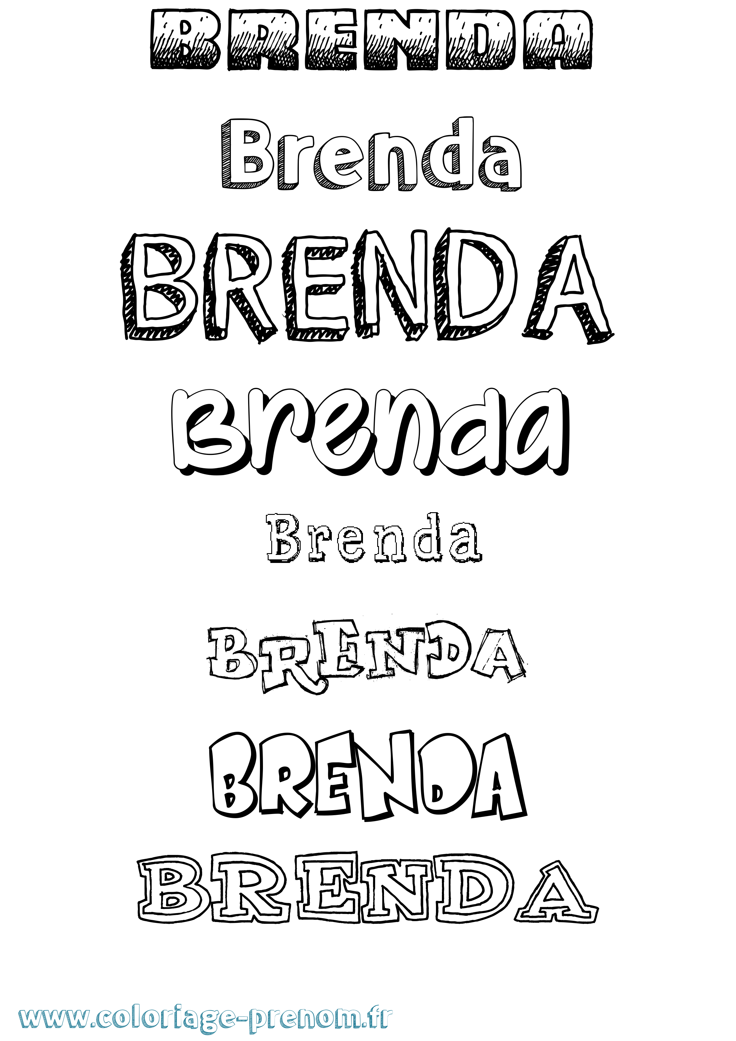 Coloriage prénom Brenda Dessiné