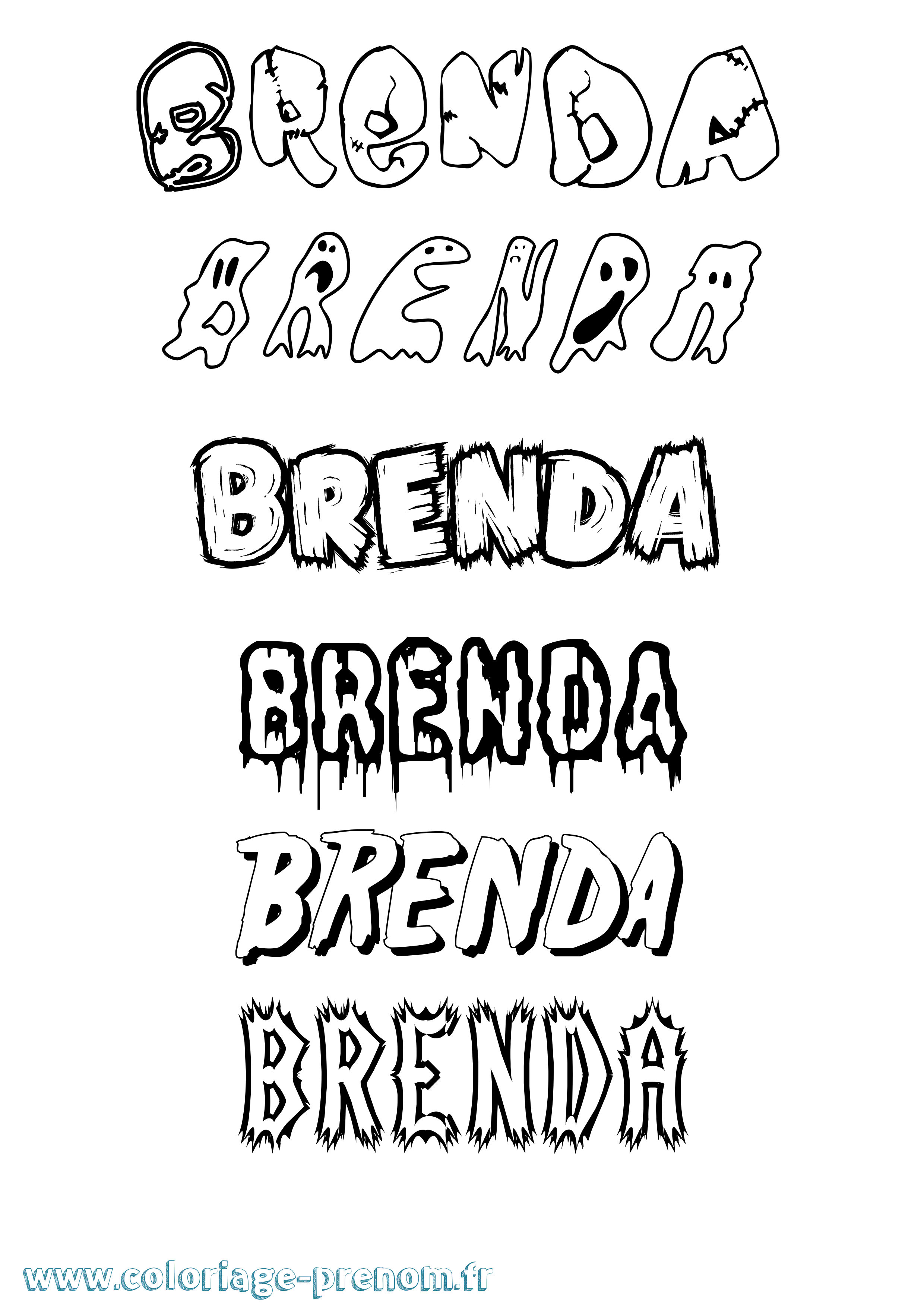 Coloriage prénom Brenda Frisson