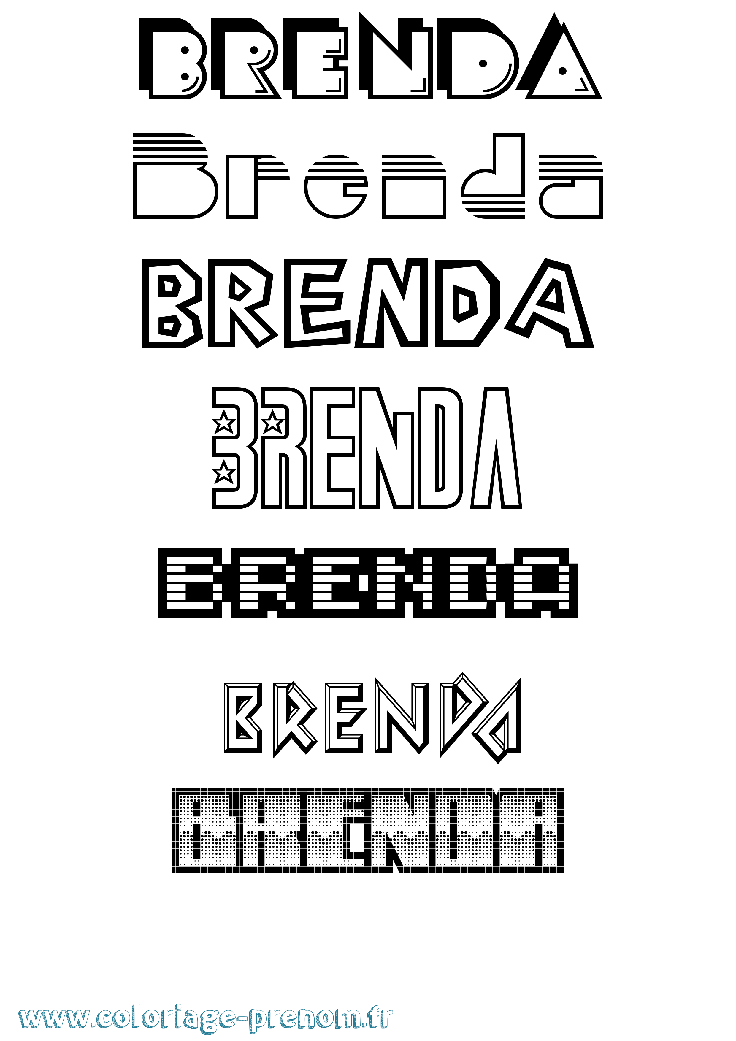 Coloriage prénom Brenda Jeux Vidéos