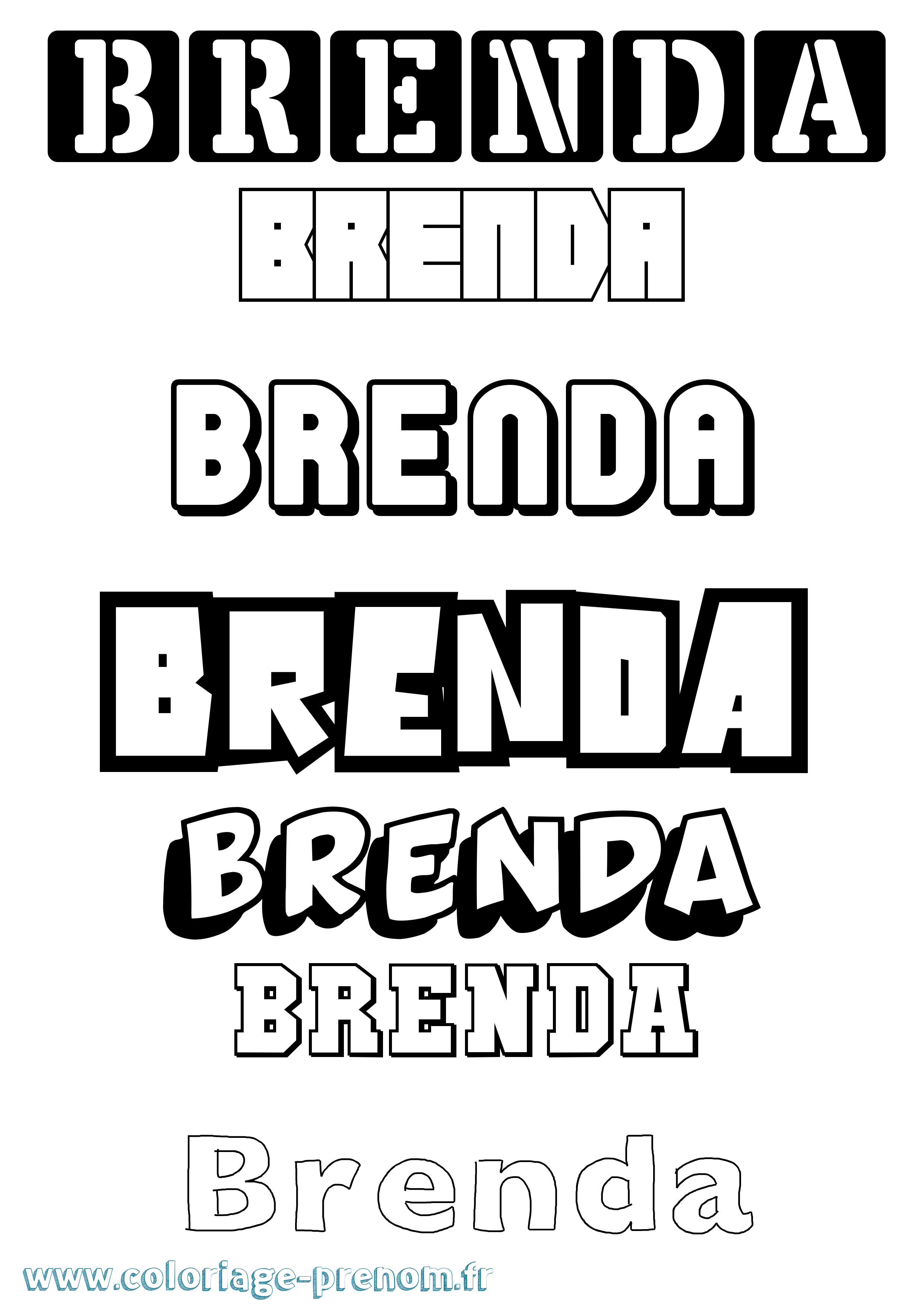 Coloriage prénom Brenda Simple