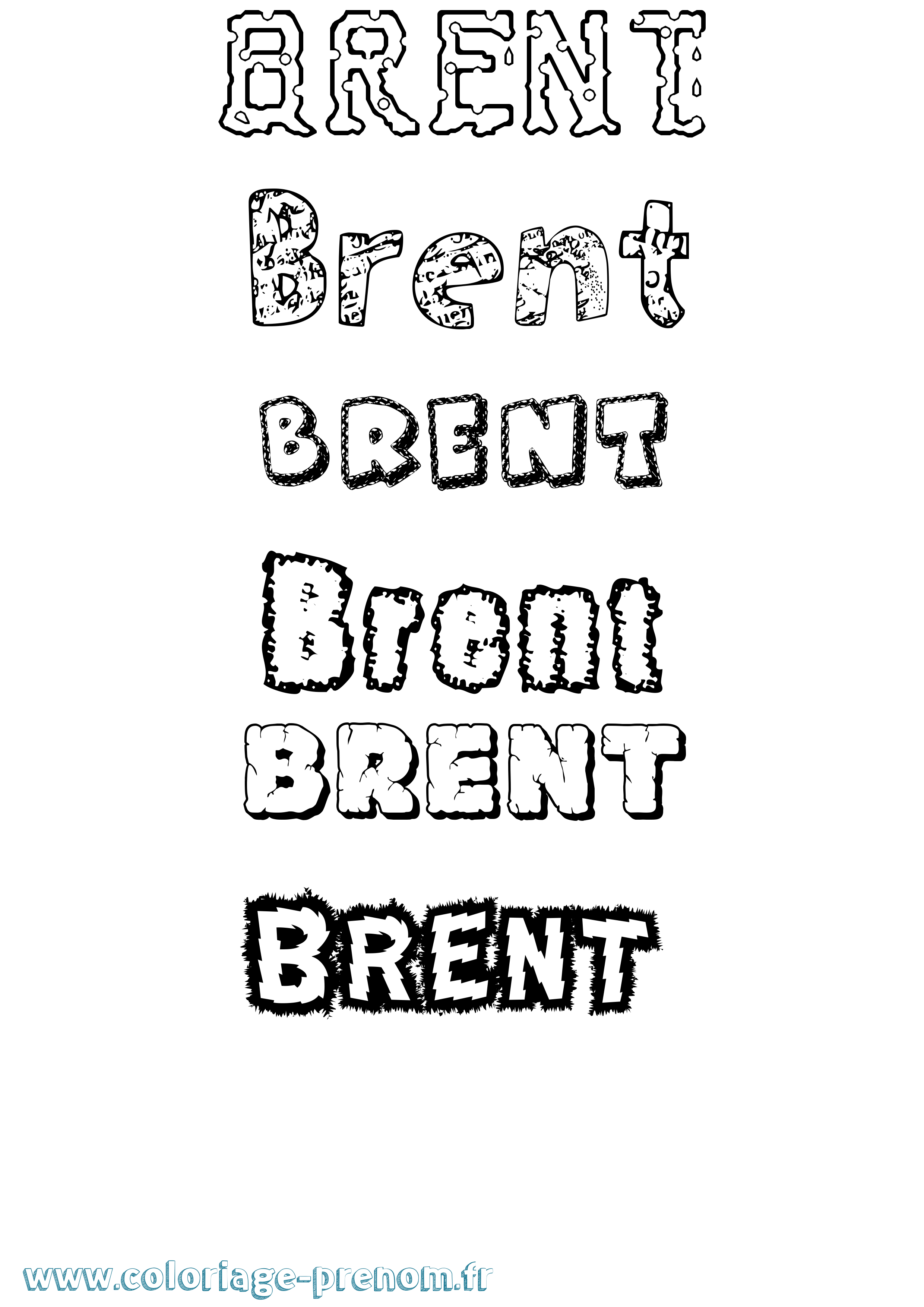 Coloriage prénom Brent Destructuré