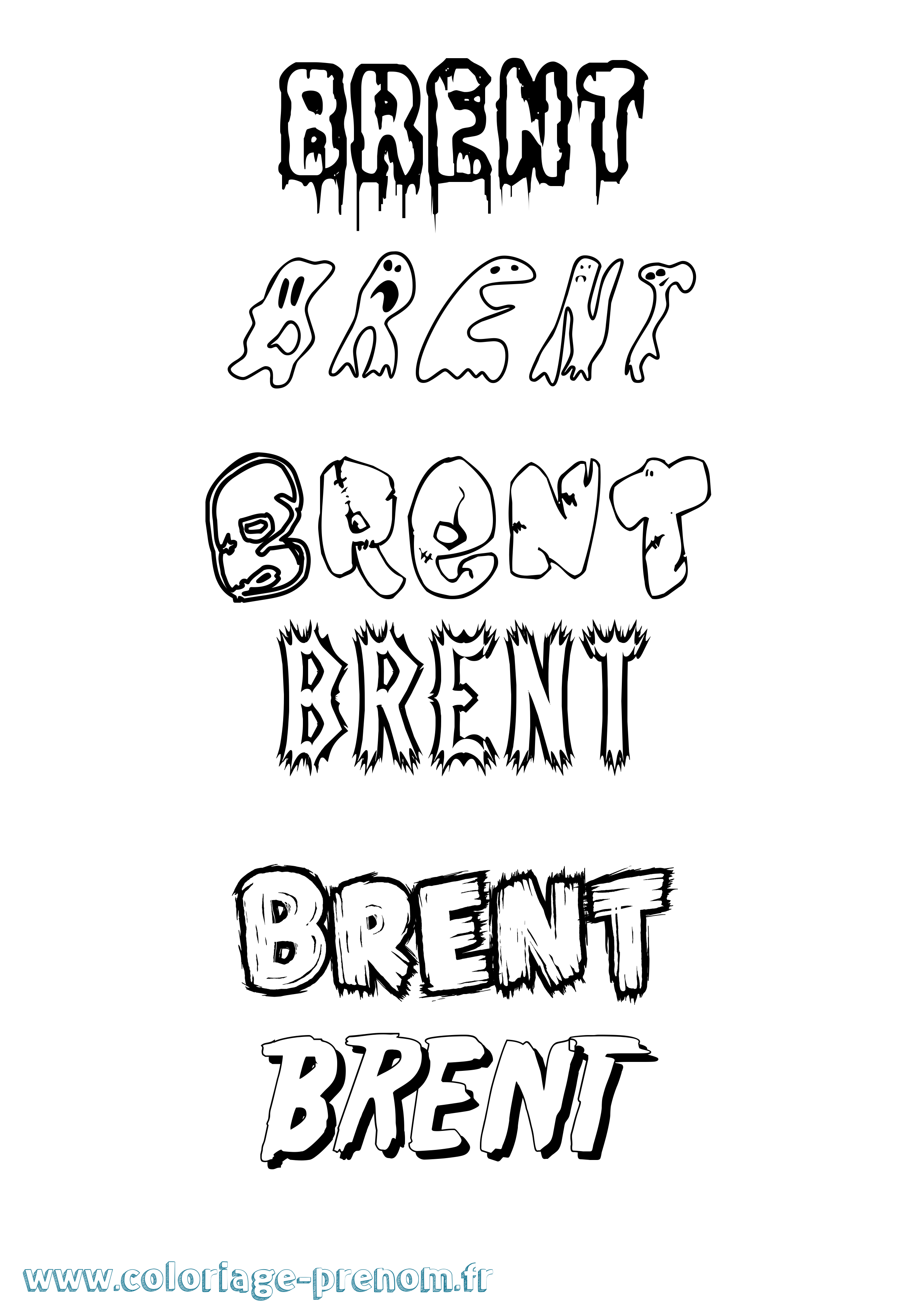 Coloriage prénom Brent Frisson