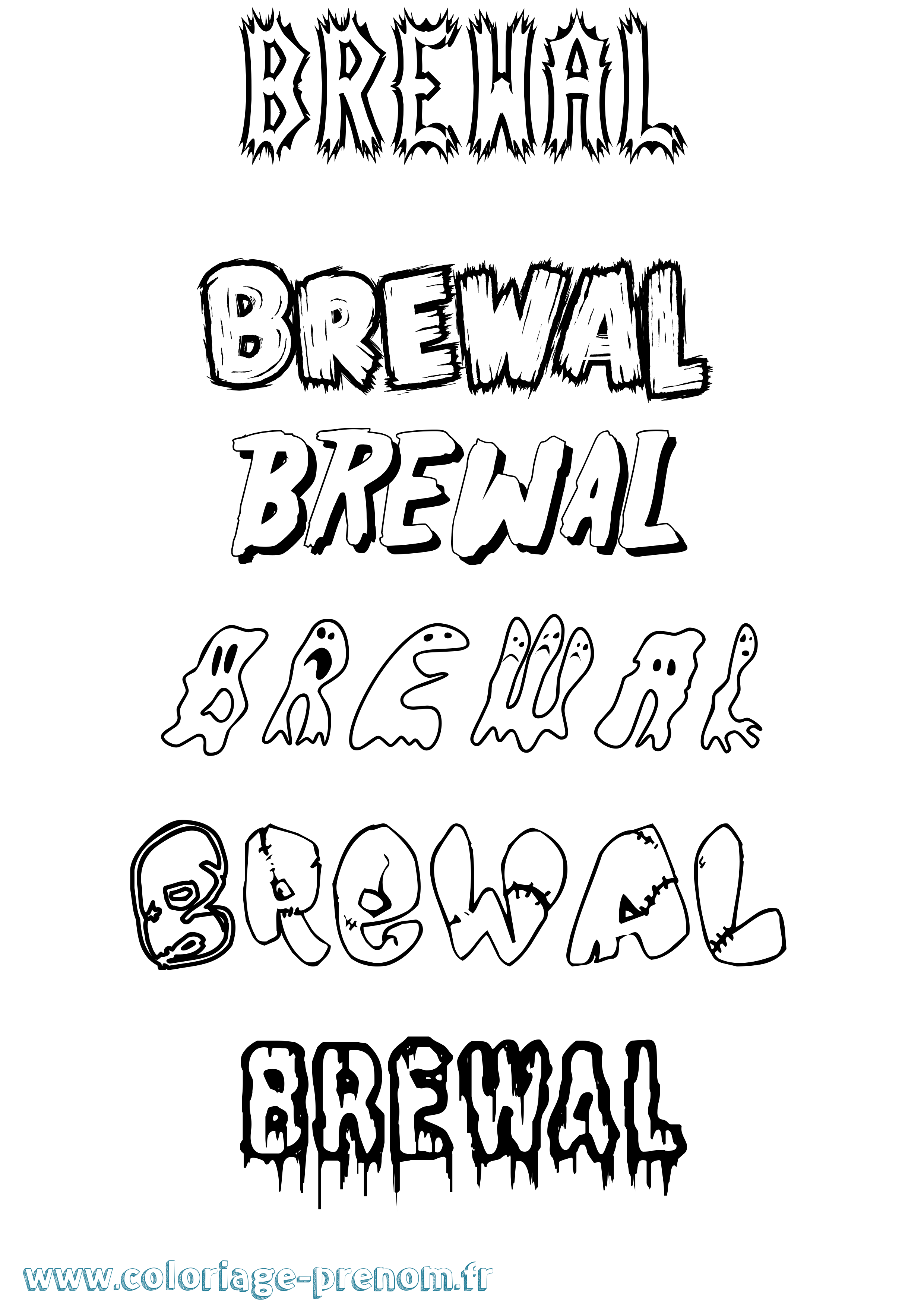 Coloriage prénom Brewal Frisson