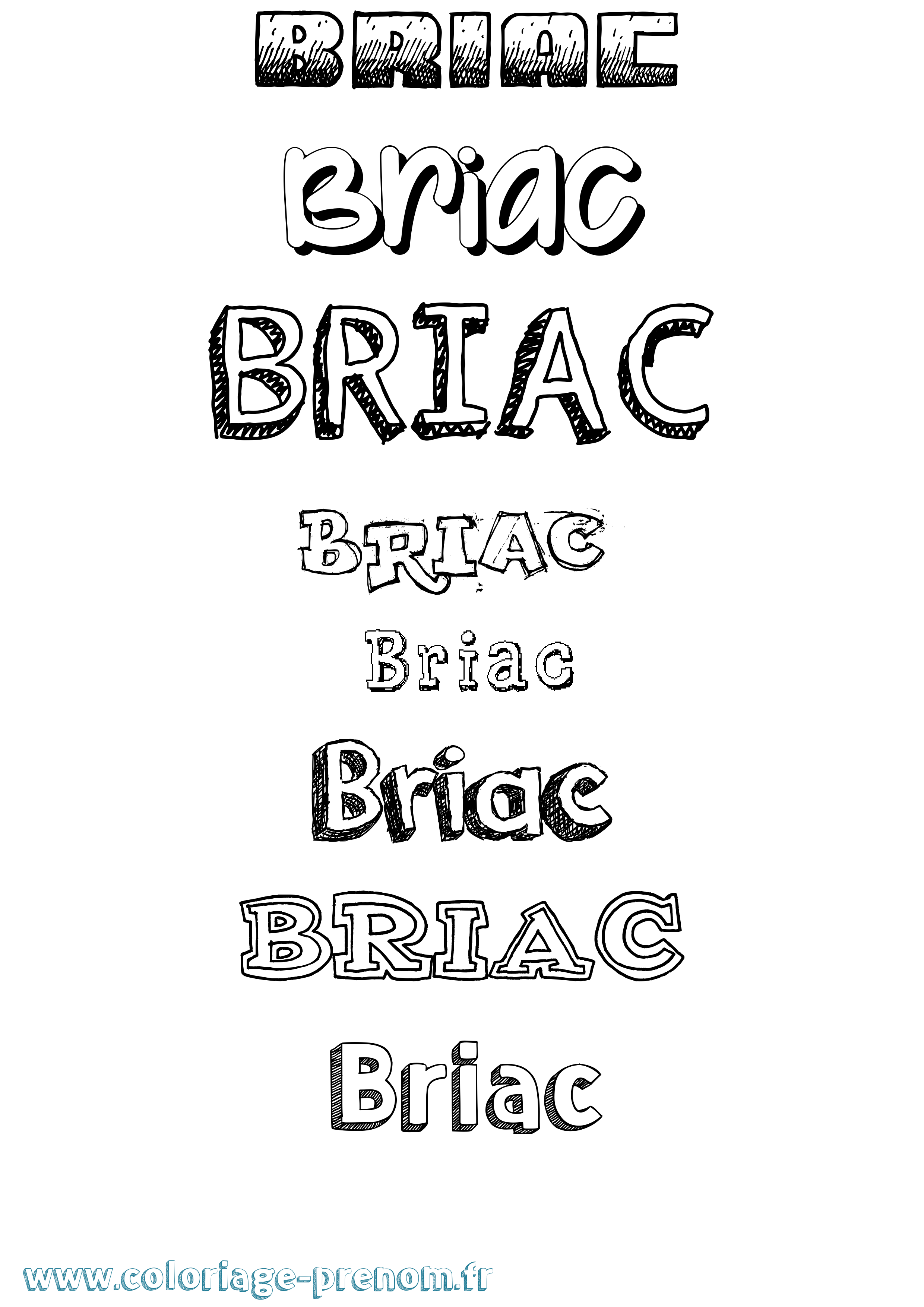 Coloriage prénom Briac Dessiné