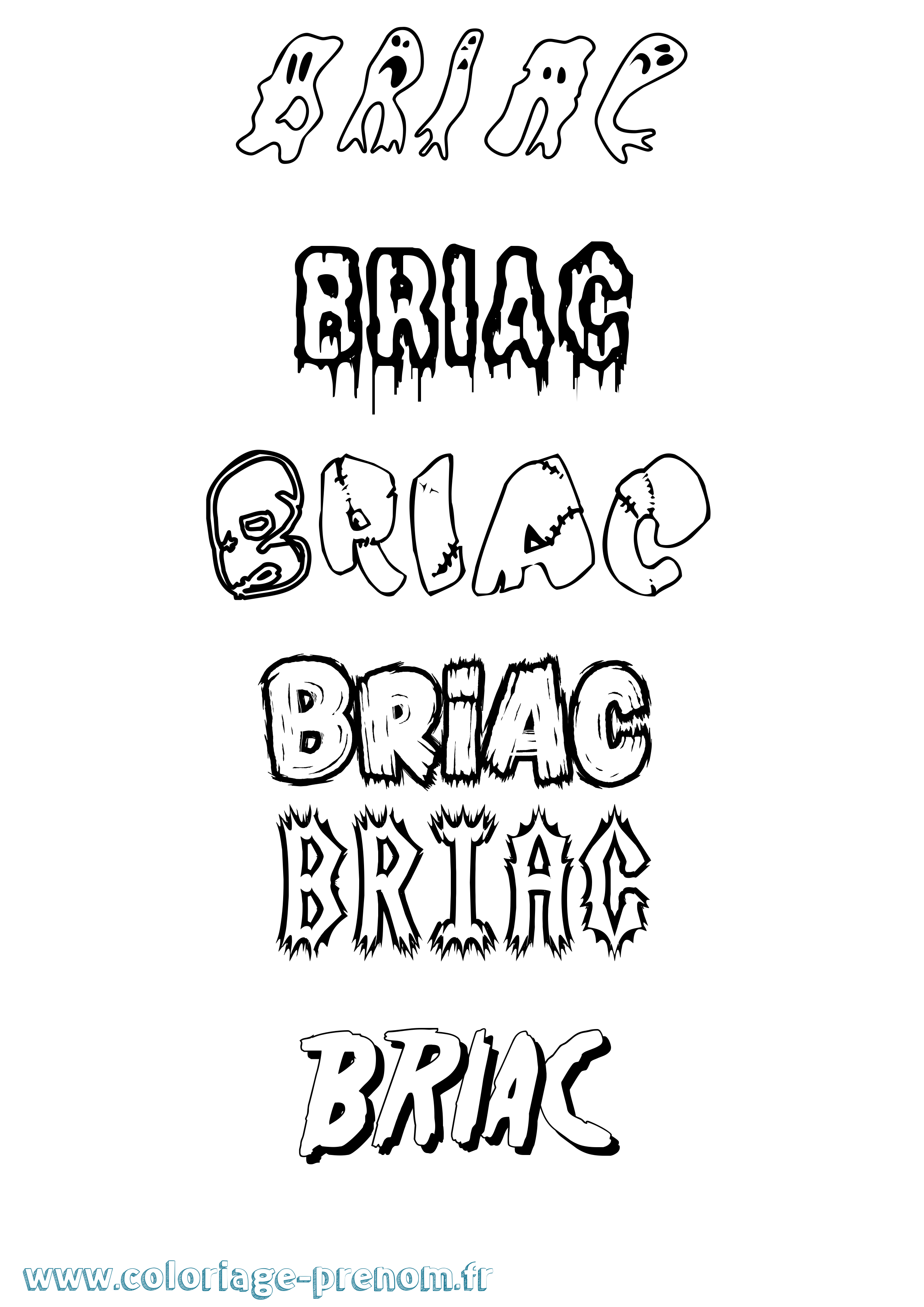 Coloriage prénom Briac Frisson