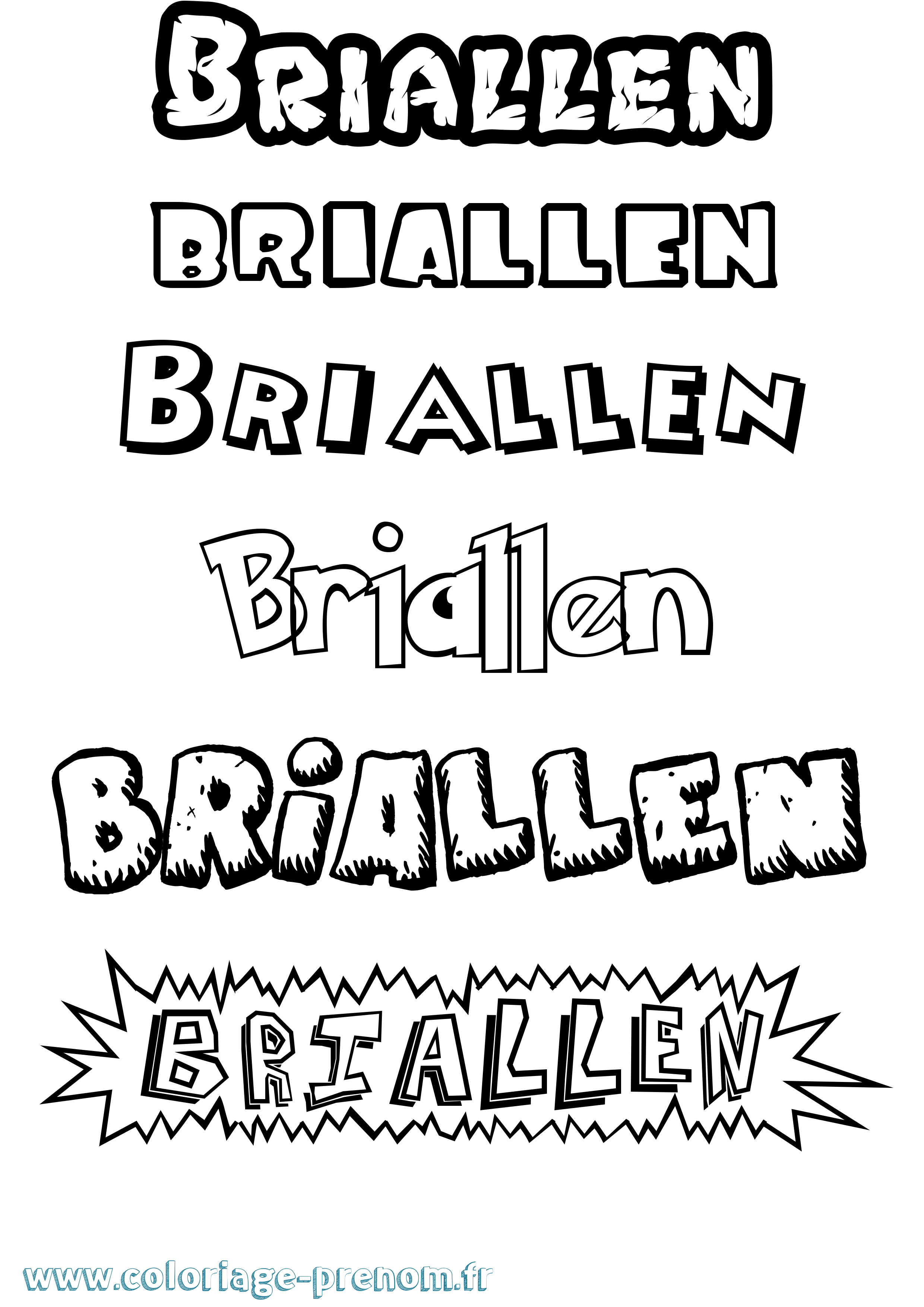 Coloriage prénom Briallen Dessin Animé