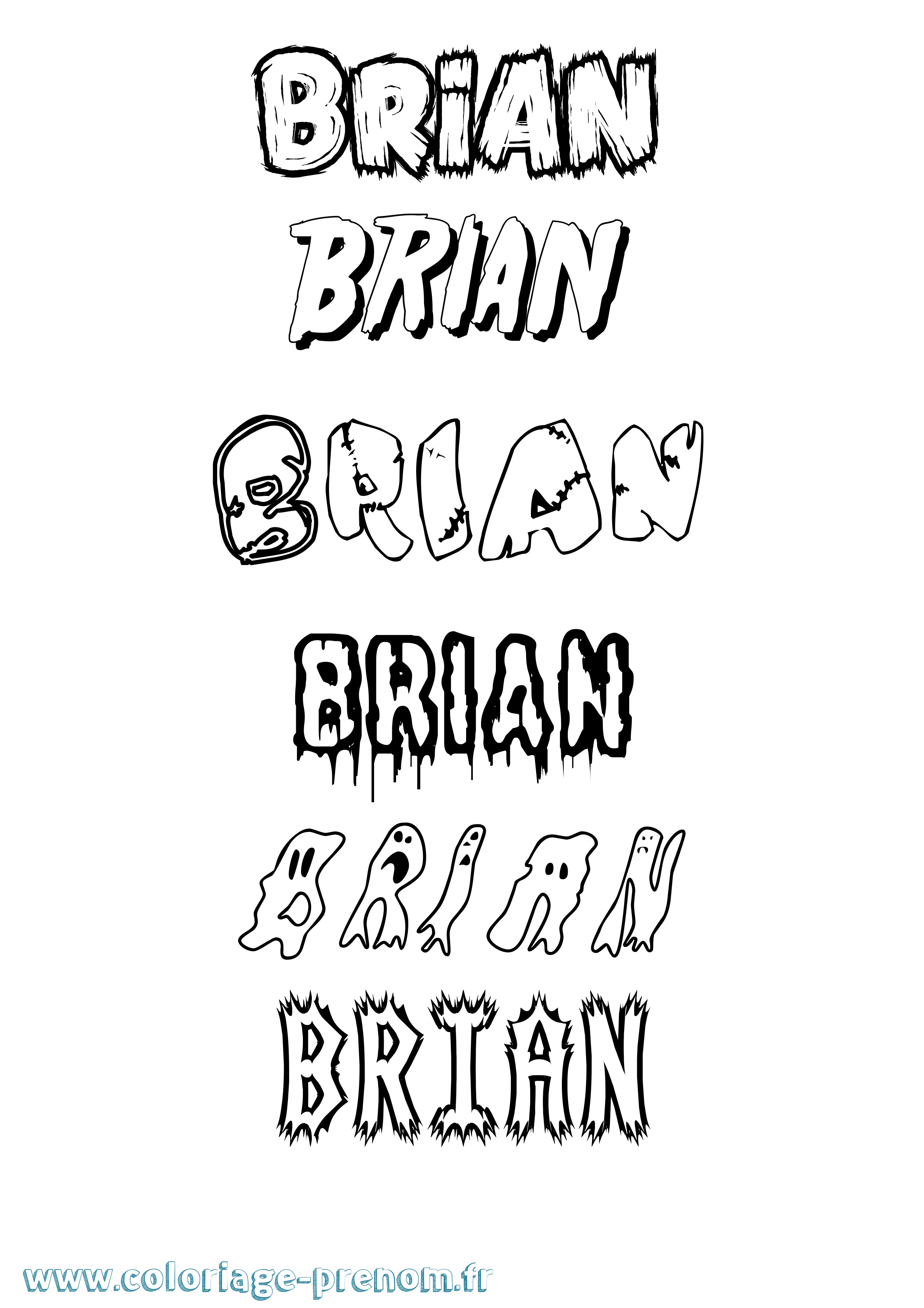 Coloriage prénom Brian