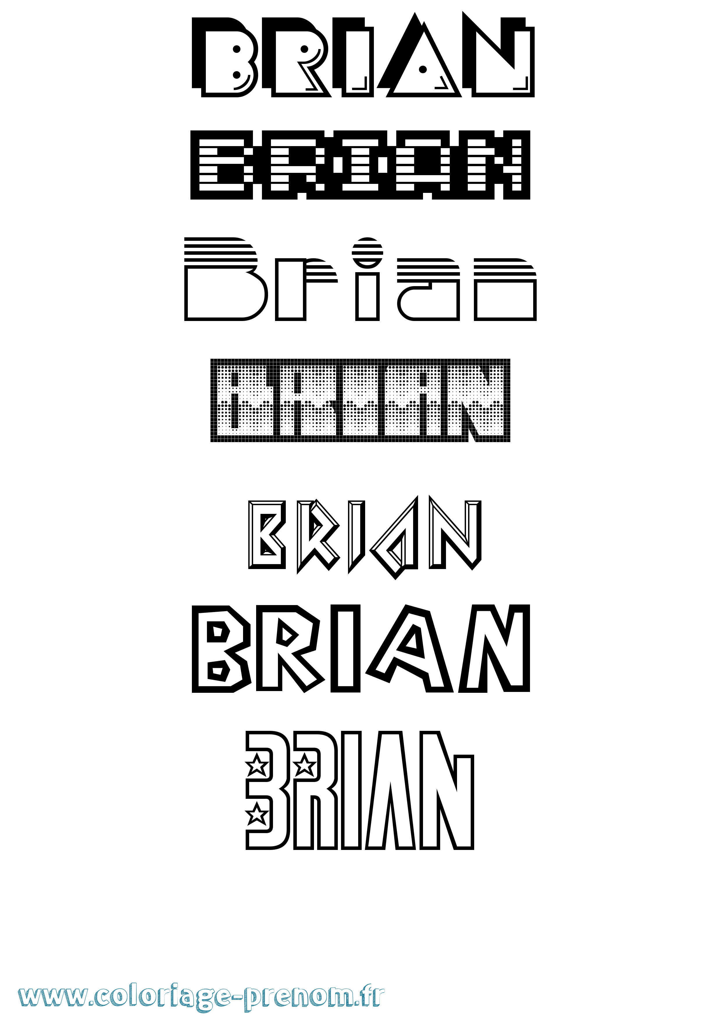 Coloriage prénom Brian
