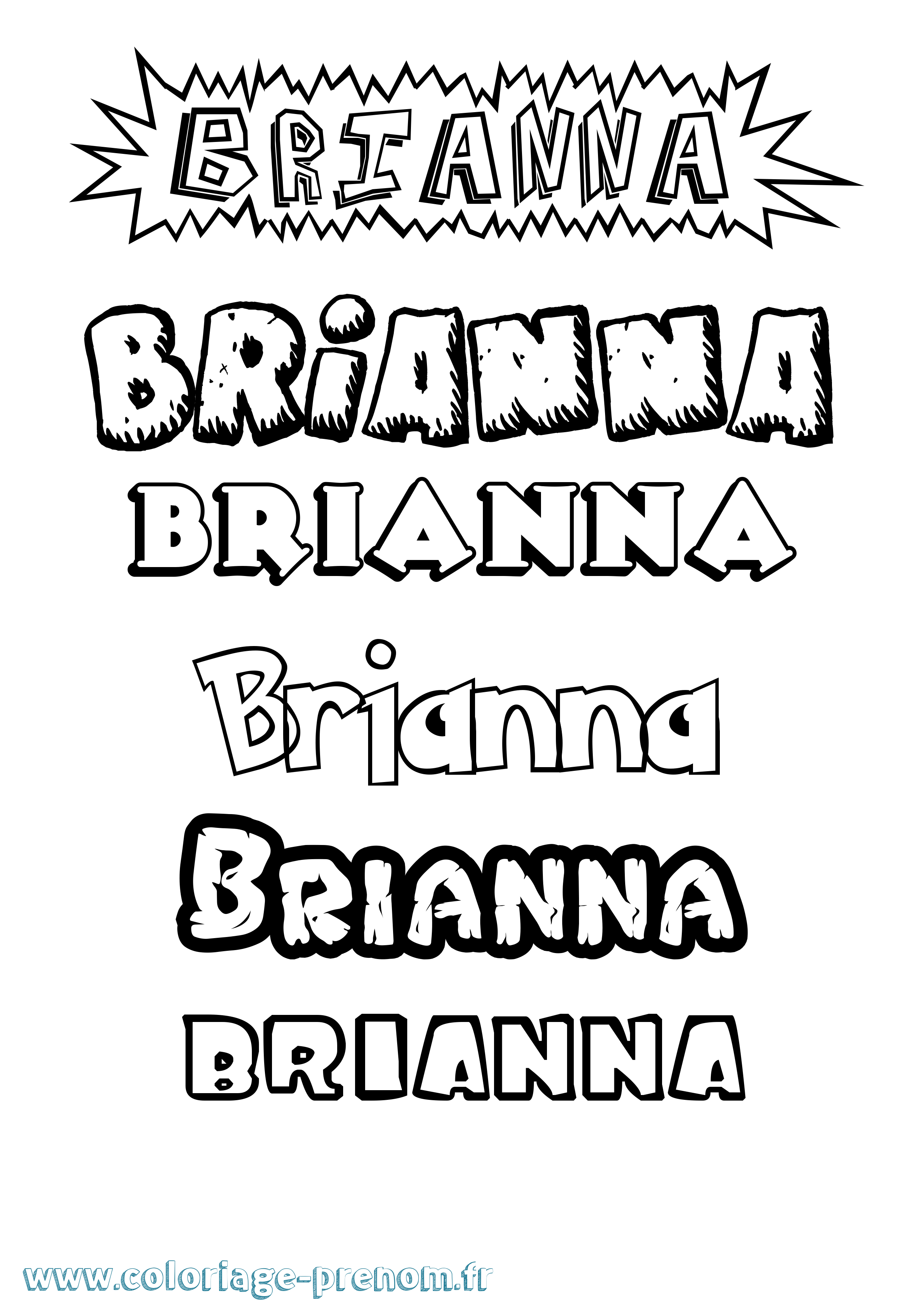 Coloriage prénom Brianna Dessin Animé