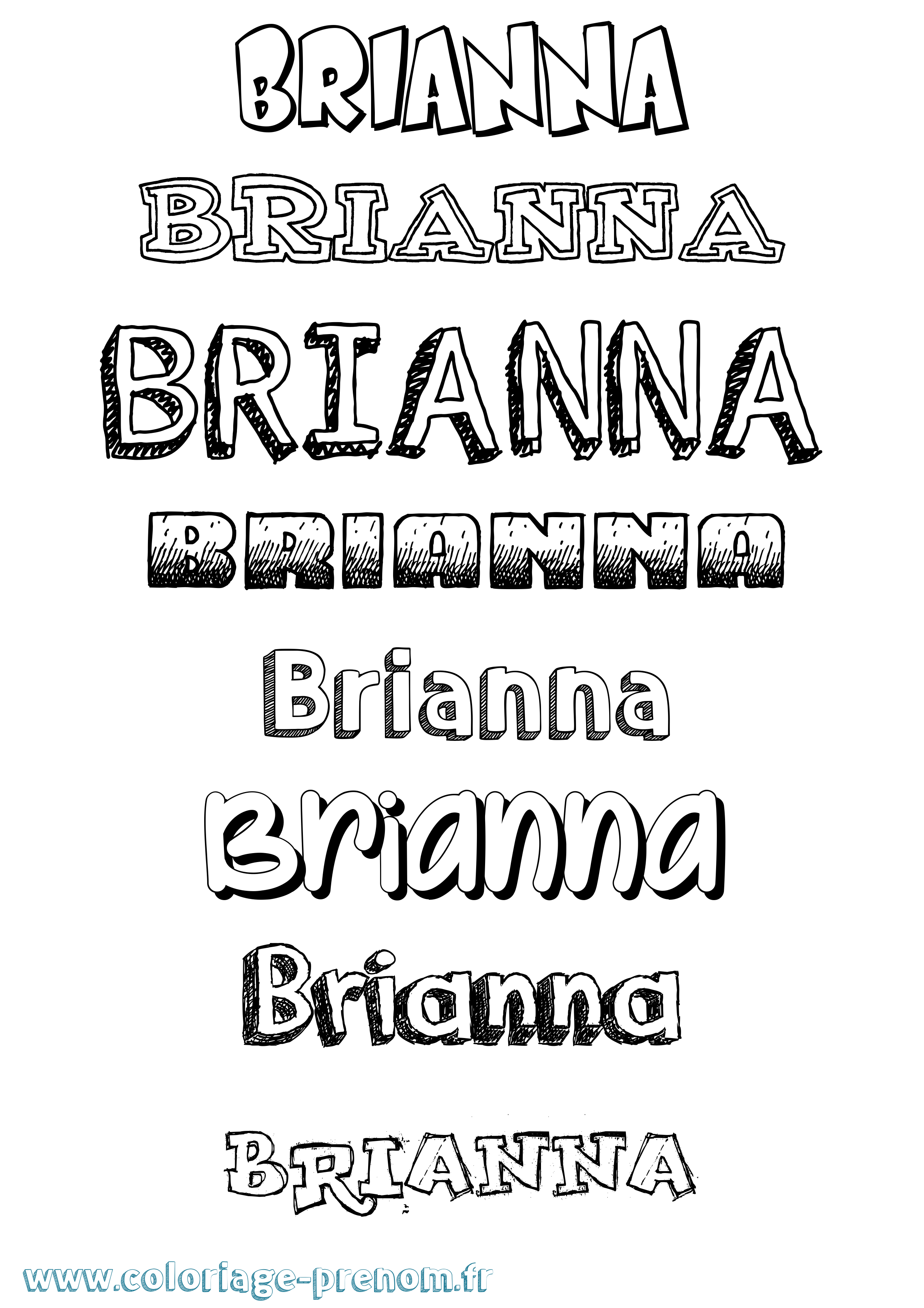 Coloriage prénom Brianna Dessiné