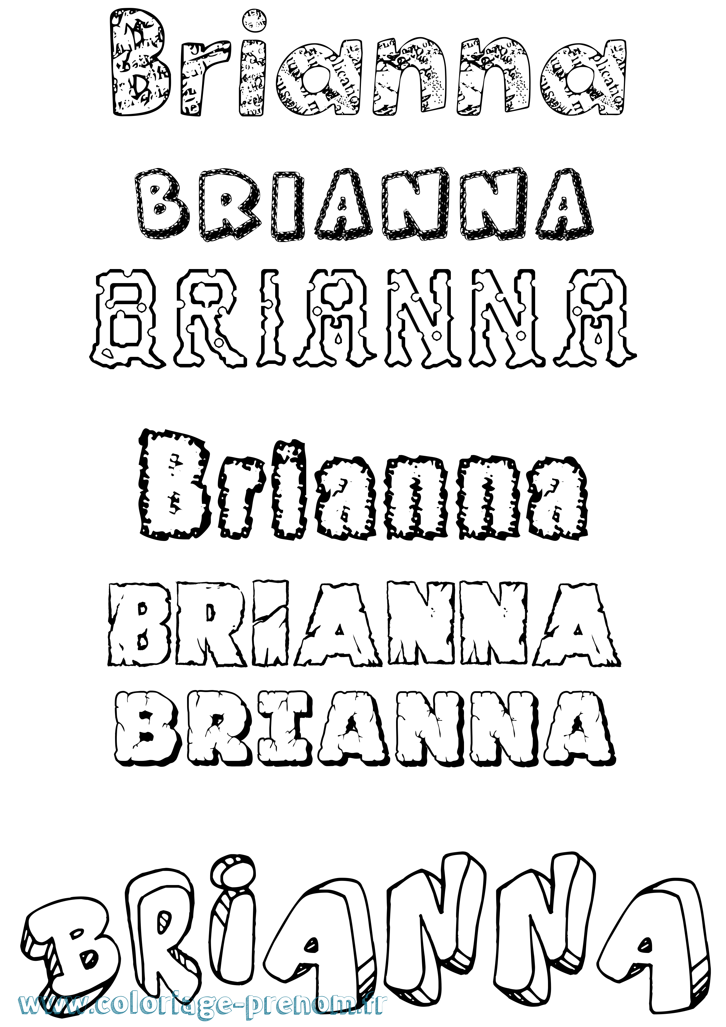 Coloriage prénom Brianna Destructuré