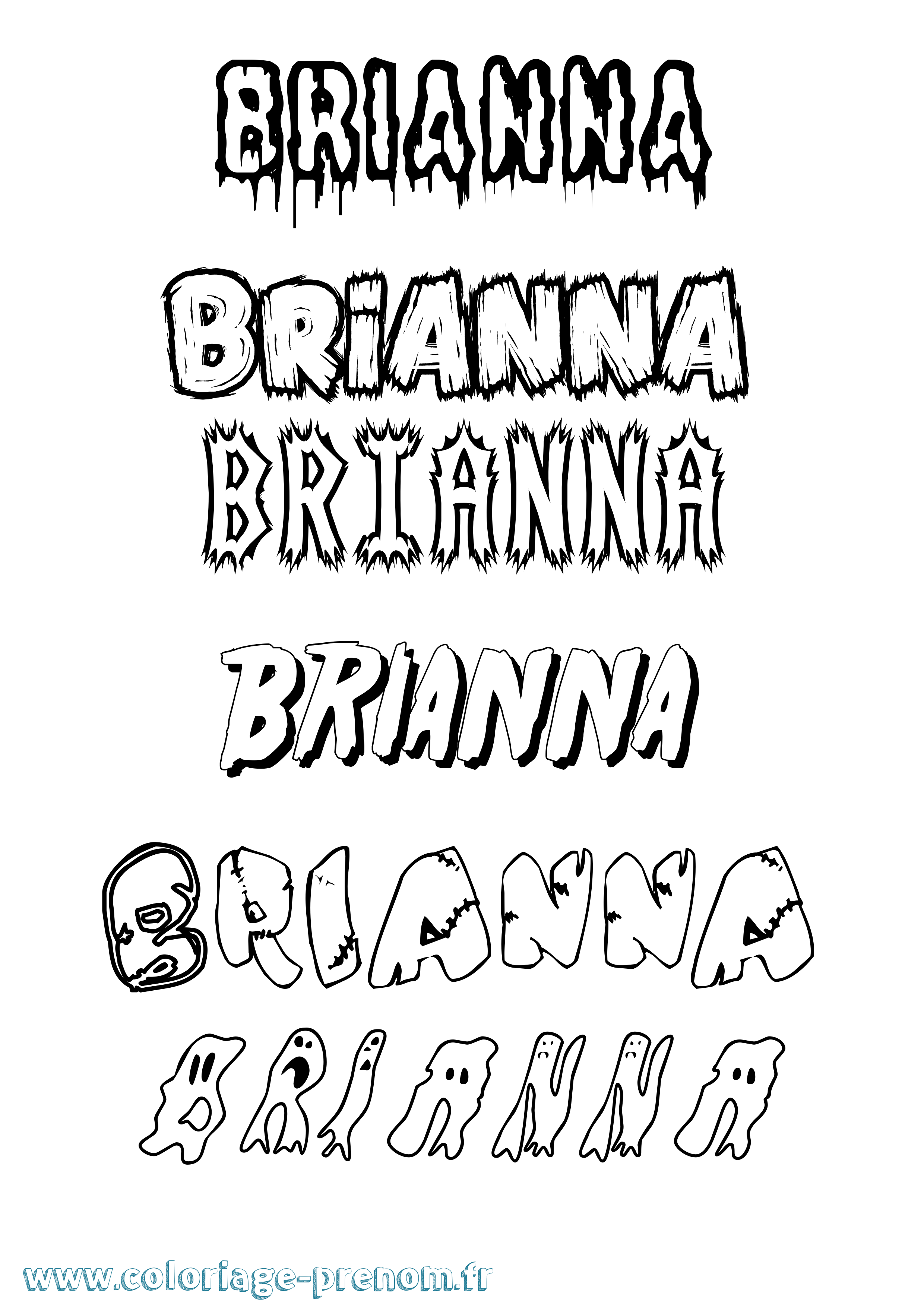 Coloriage prénom Brianna Frisson