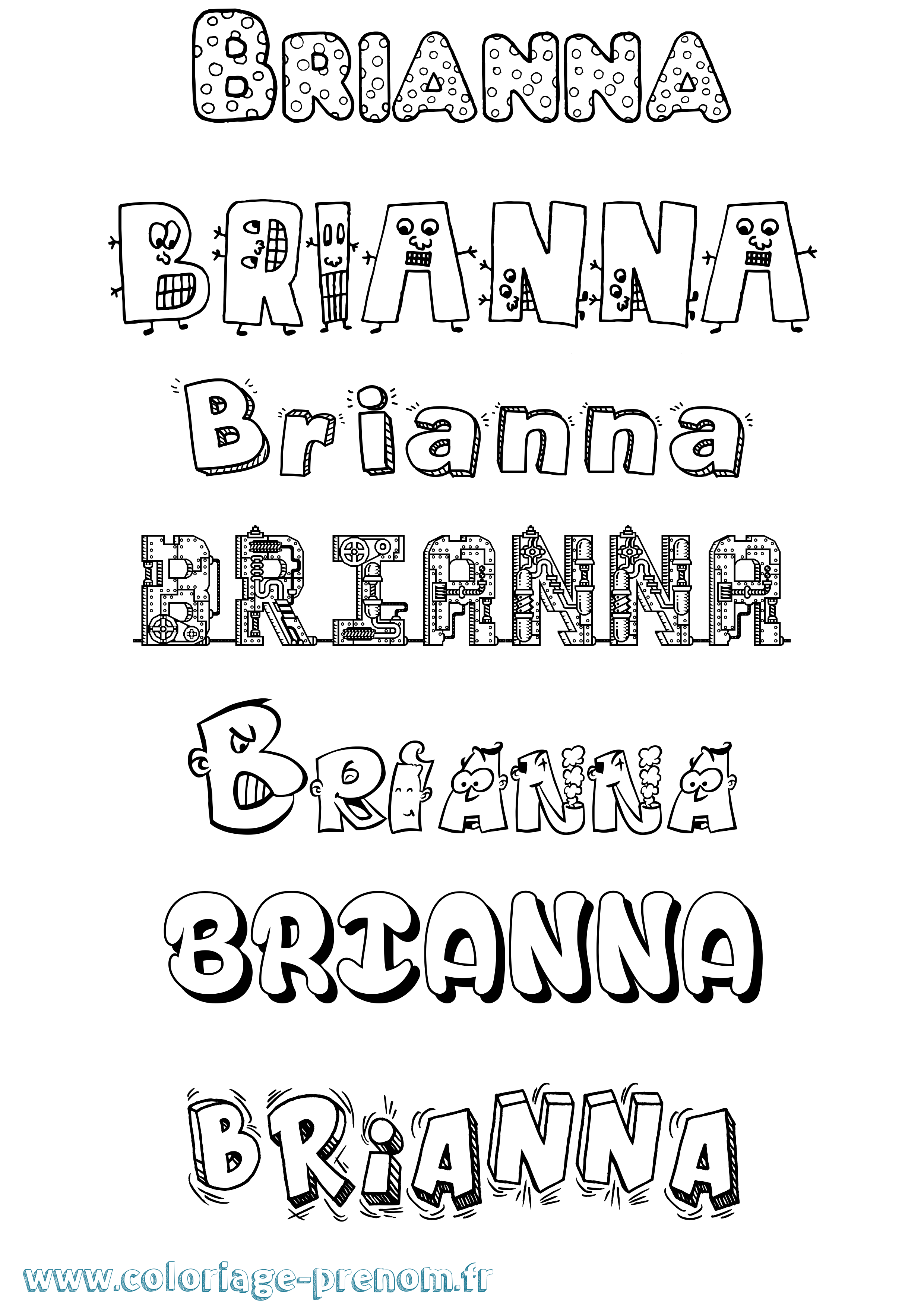 Coloriage prénom Brianna Fun