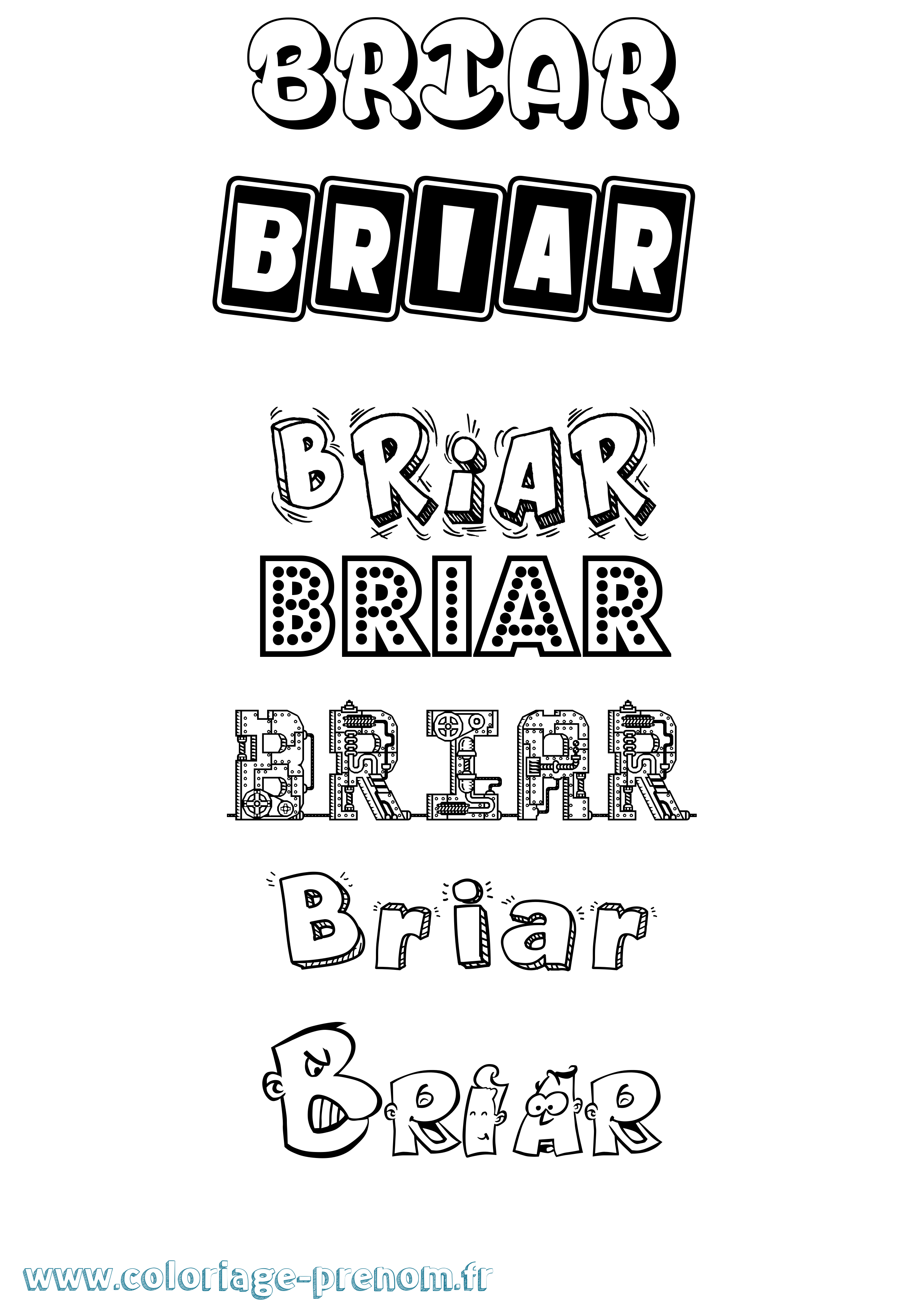 Coloriage prénom Briar Fun