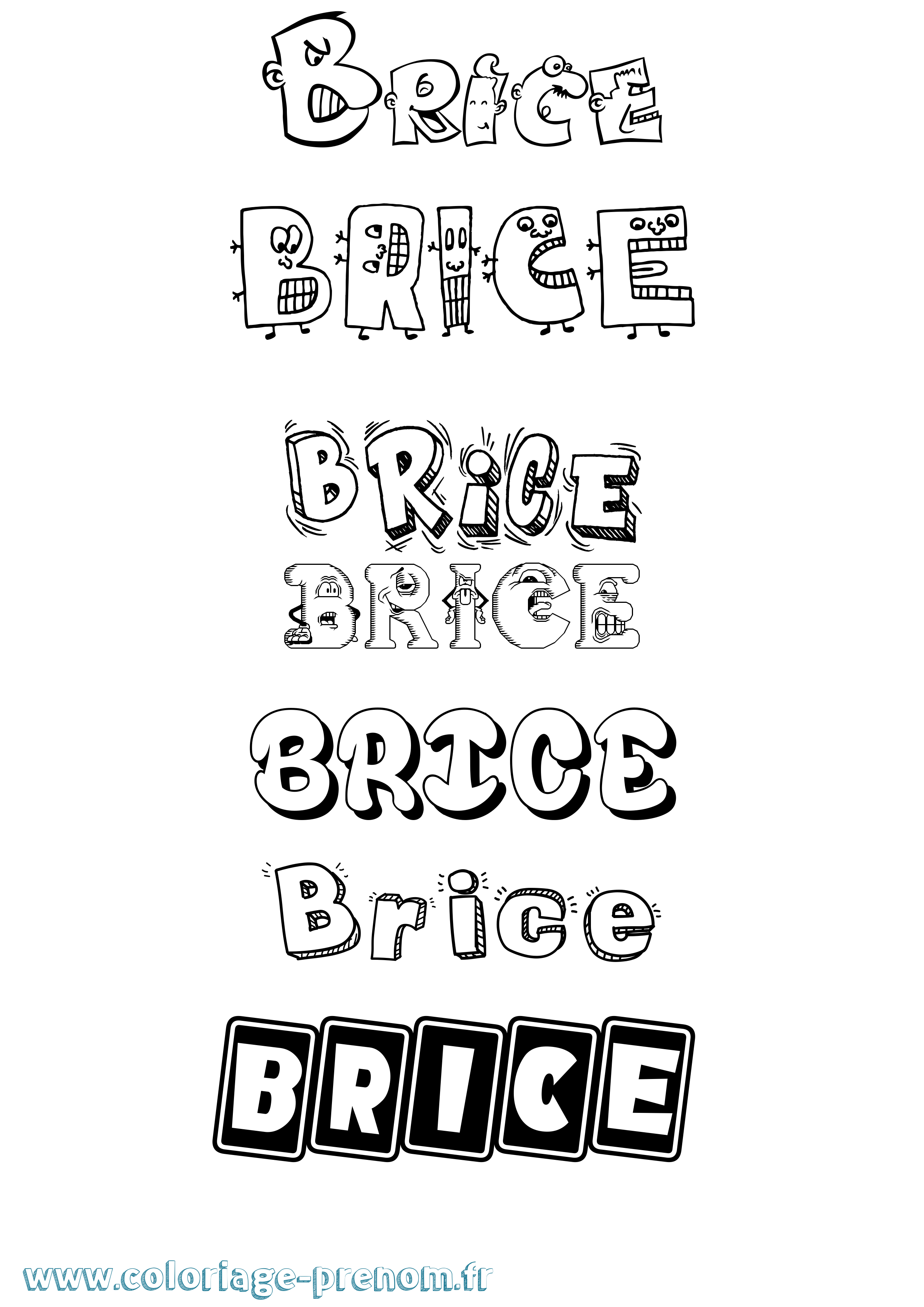 Coloriage prénom Brice Fun