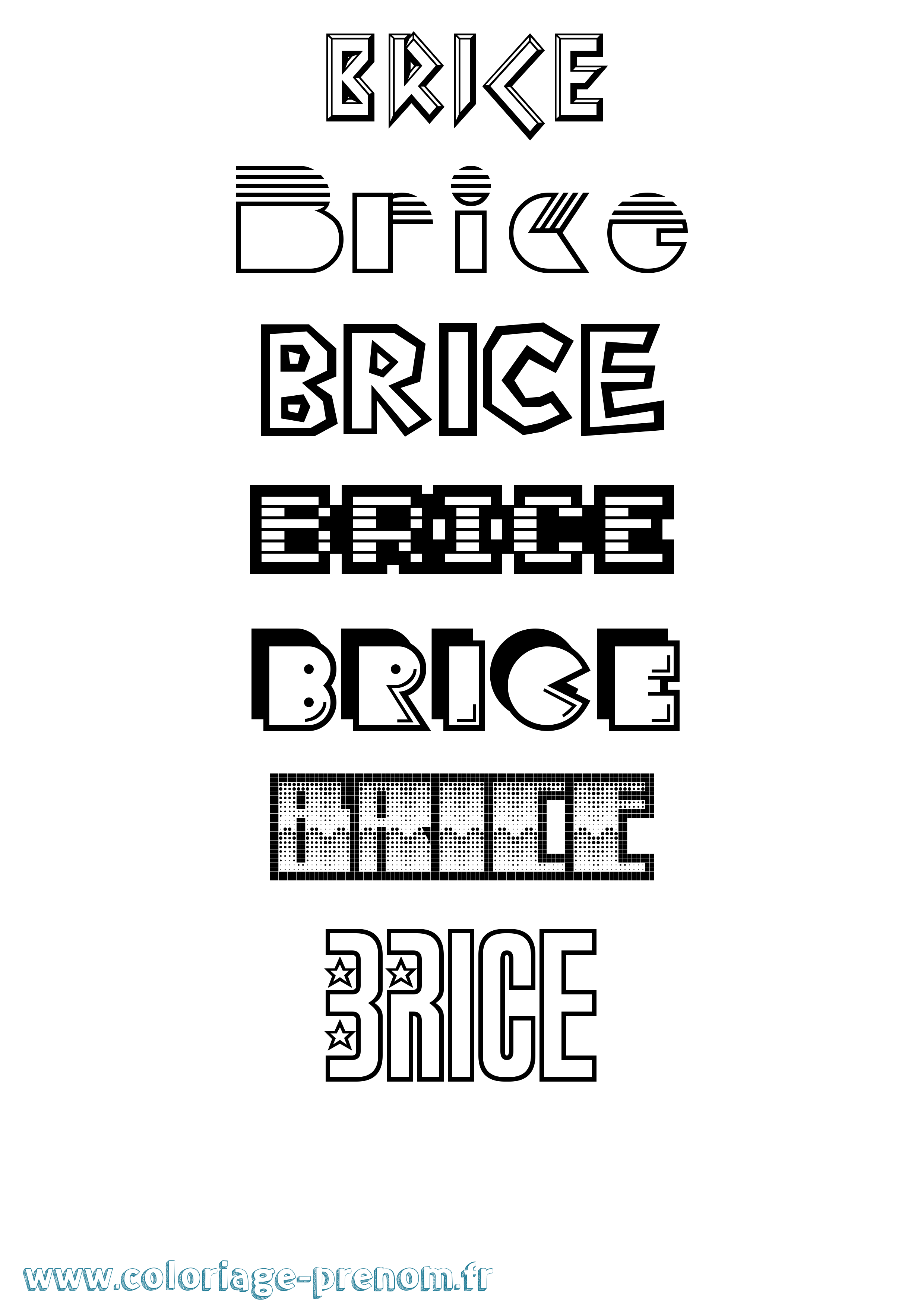 Coloriage prénom Brice