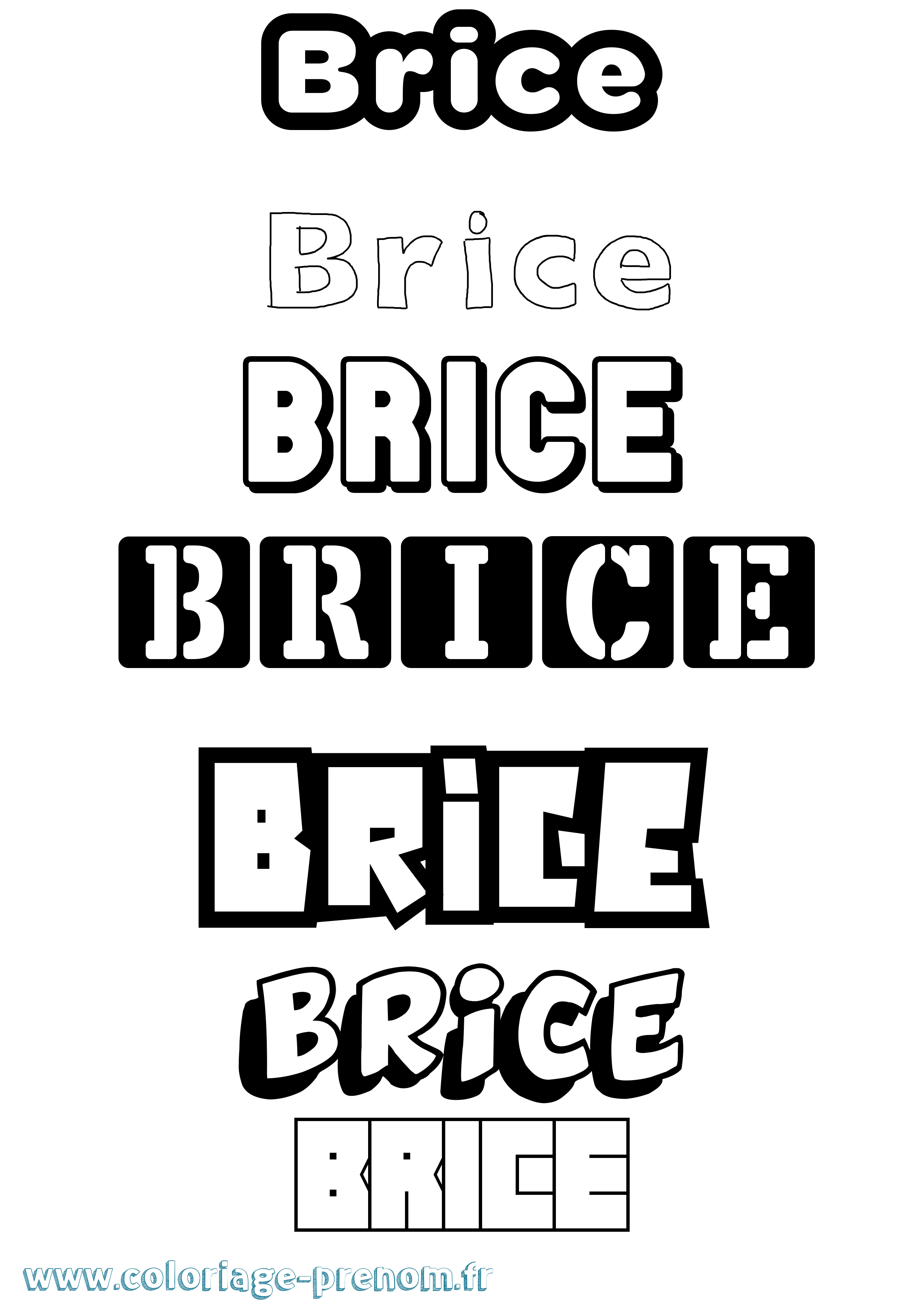 Coloriage prénom Brice Simple