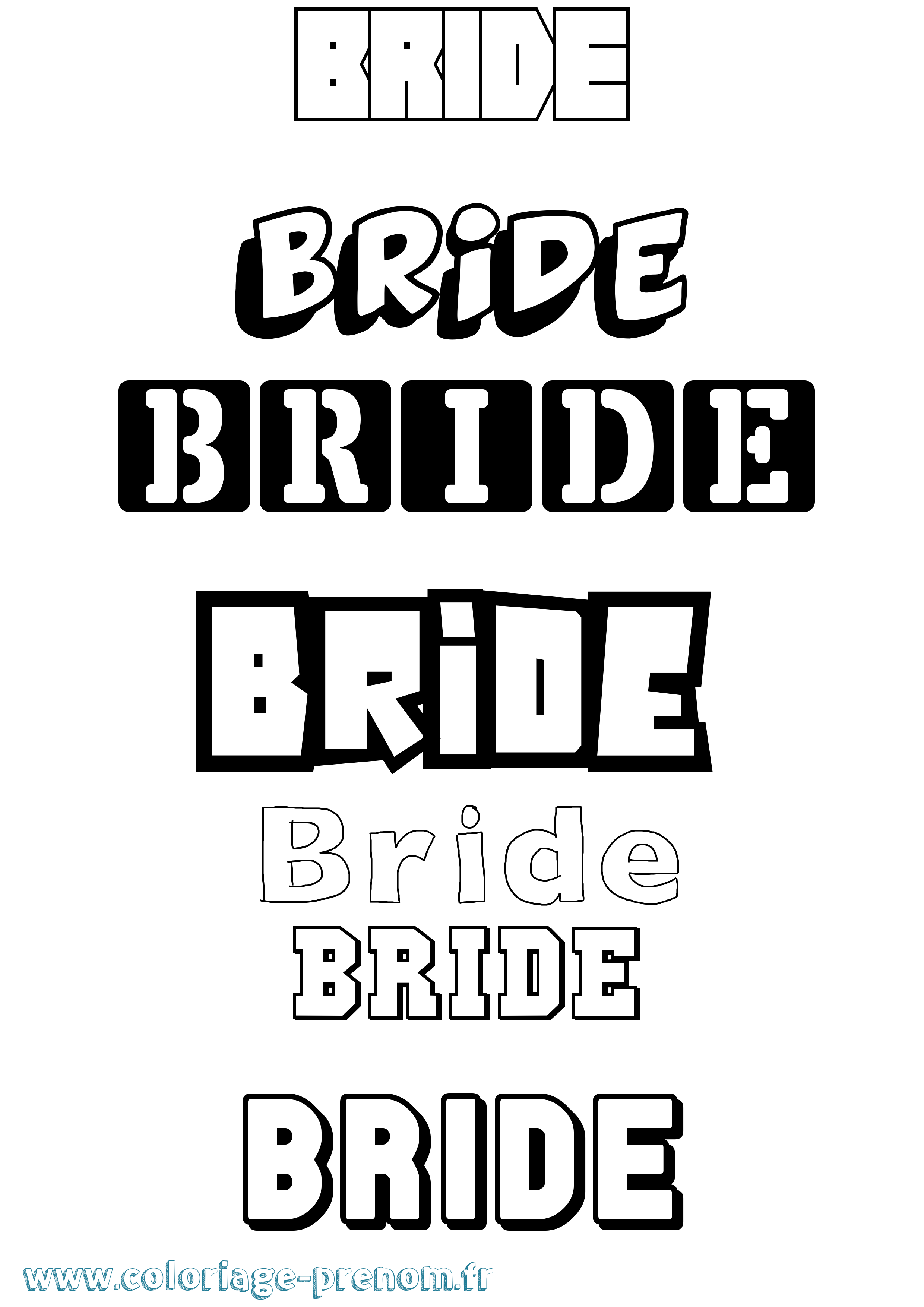 Coloriage prénom Bride Simple