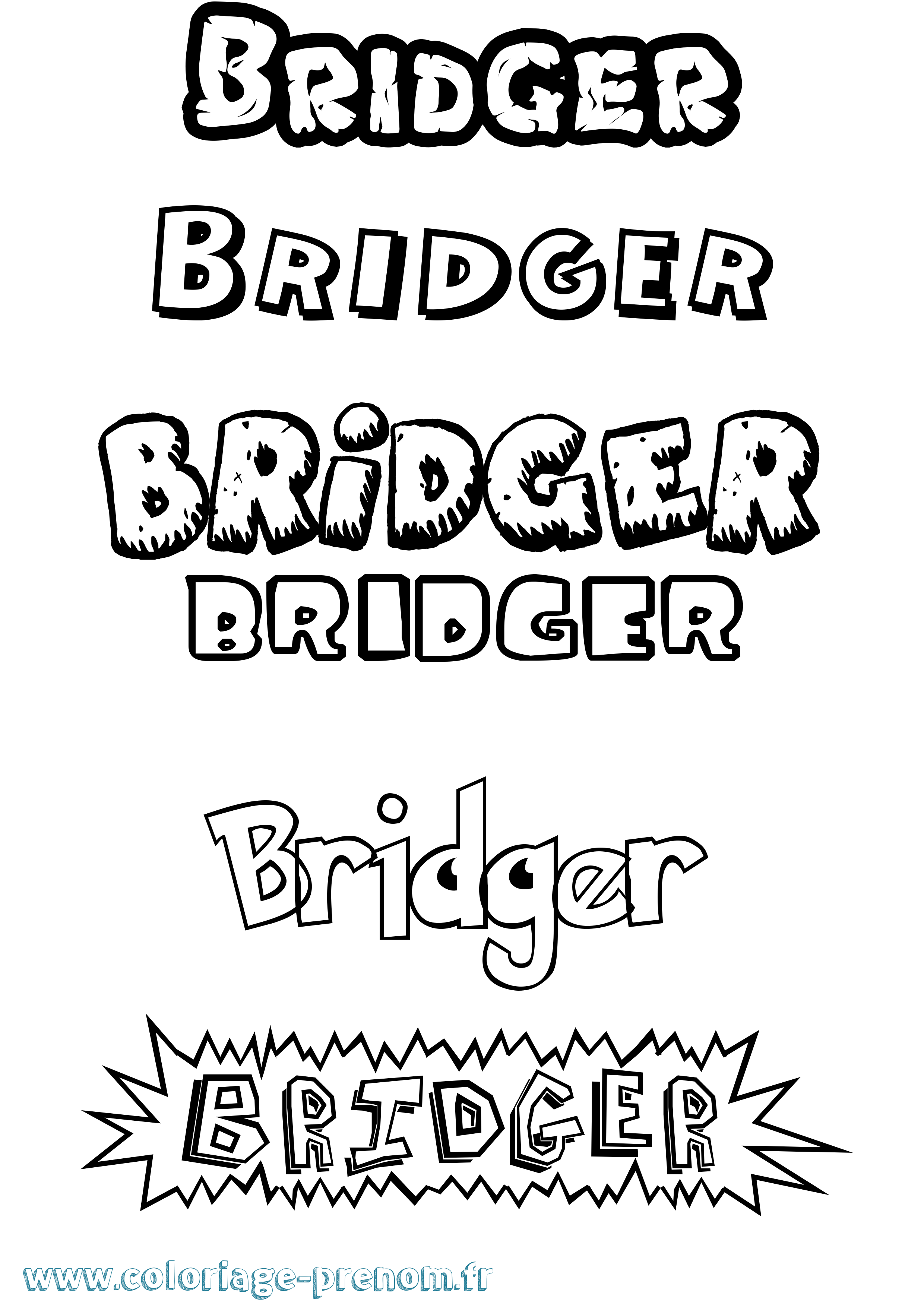 Coloriage prénom Bridger Dessin Animé
