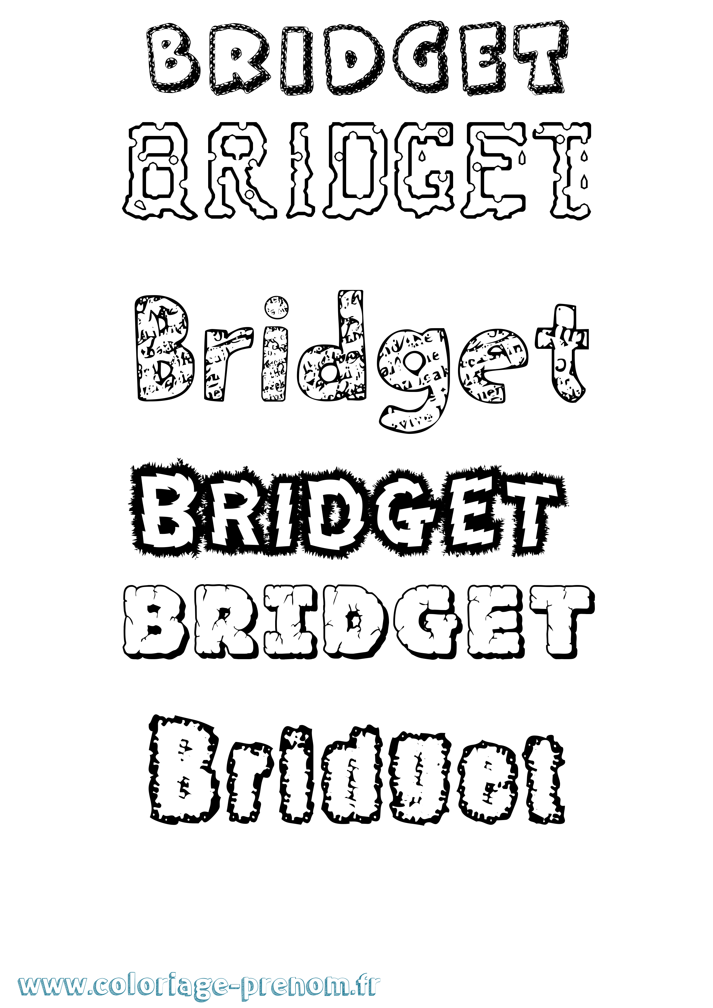 Coloriage prénom Bridget Destructuré