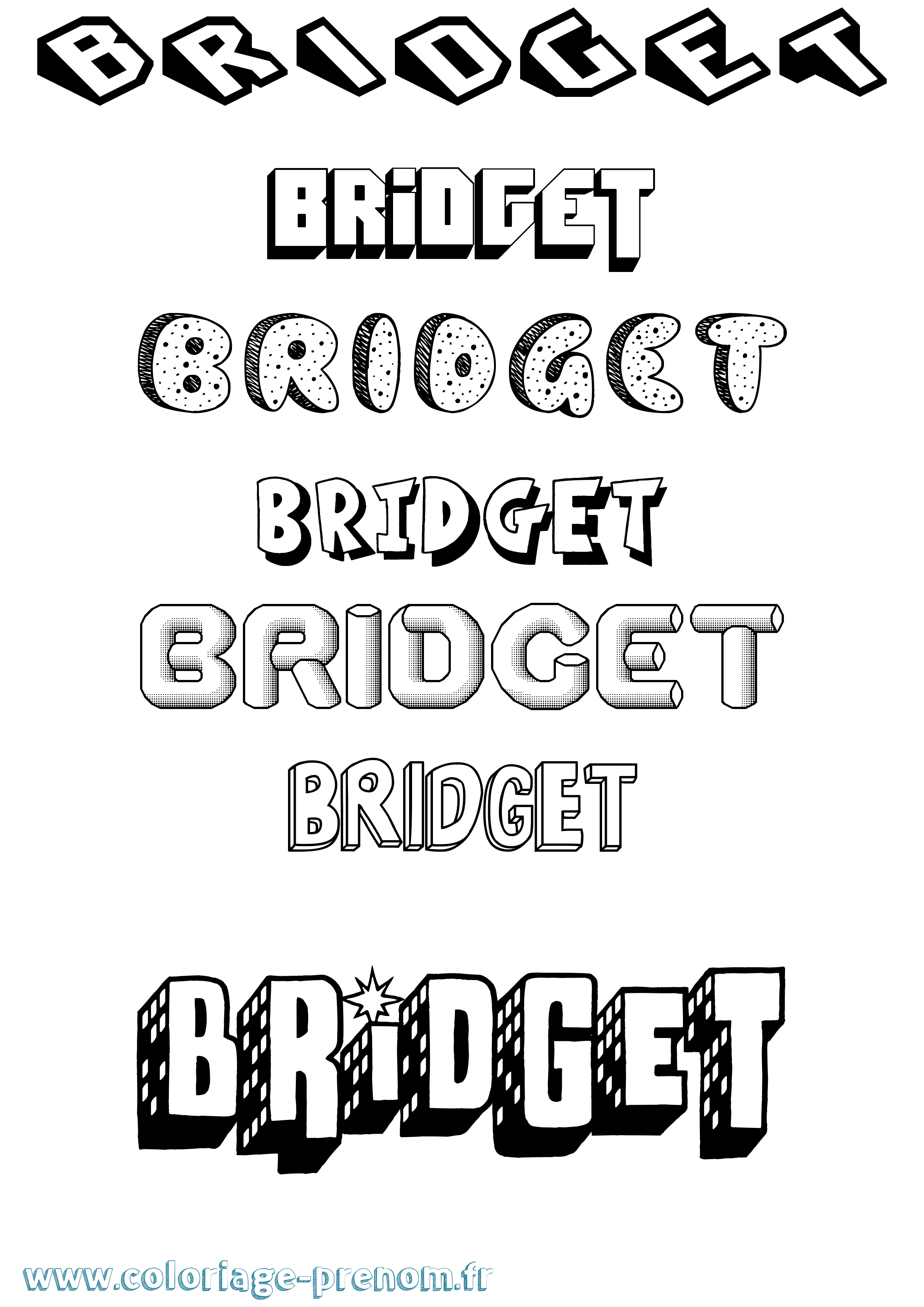 Coloriage prénom Bridget Effet 3D
