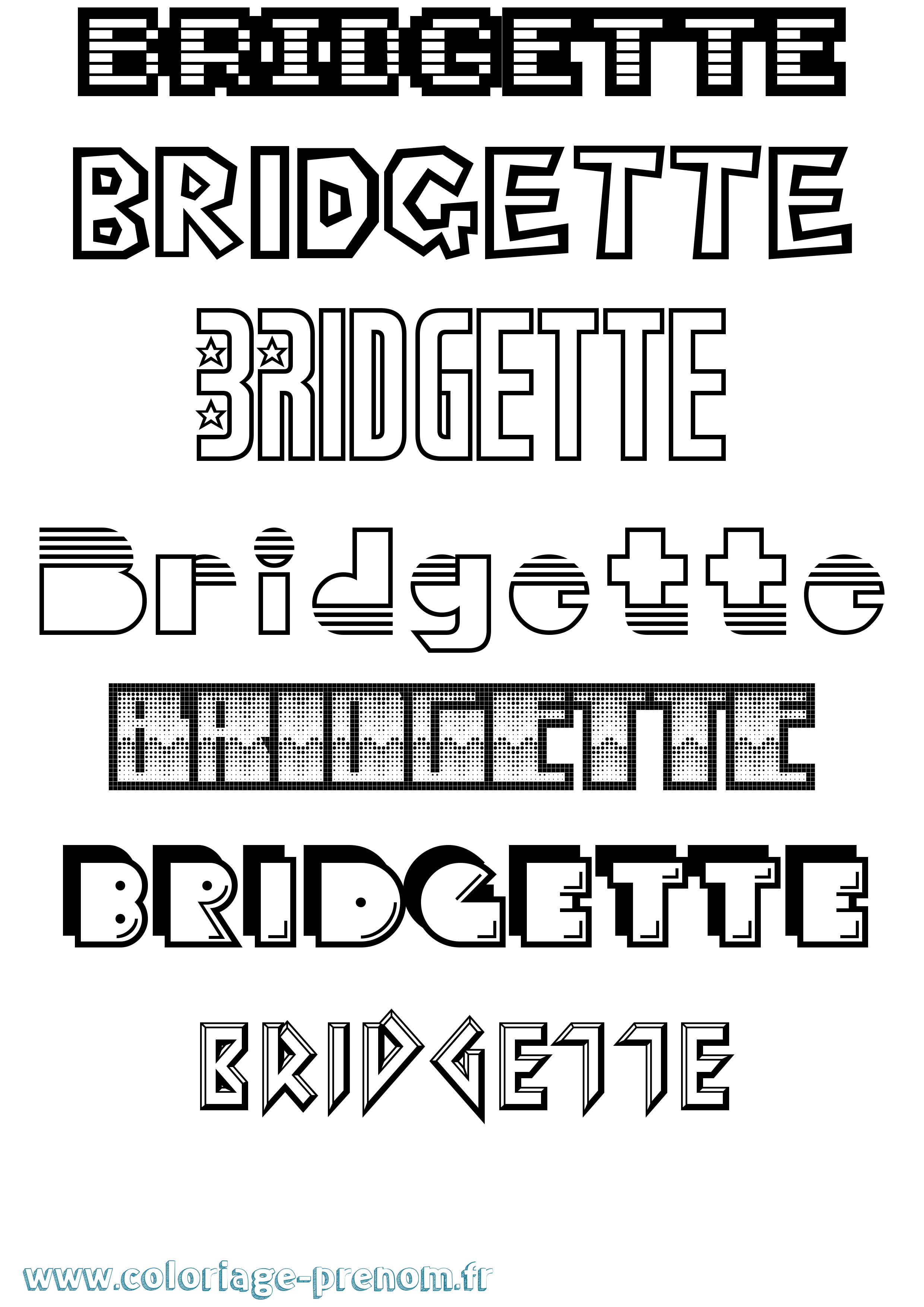 Coloriage du prénom Bridgette : à Imprimer ou Télécharger facilement