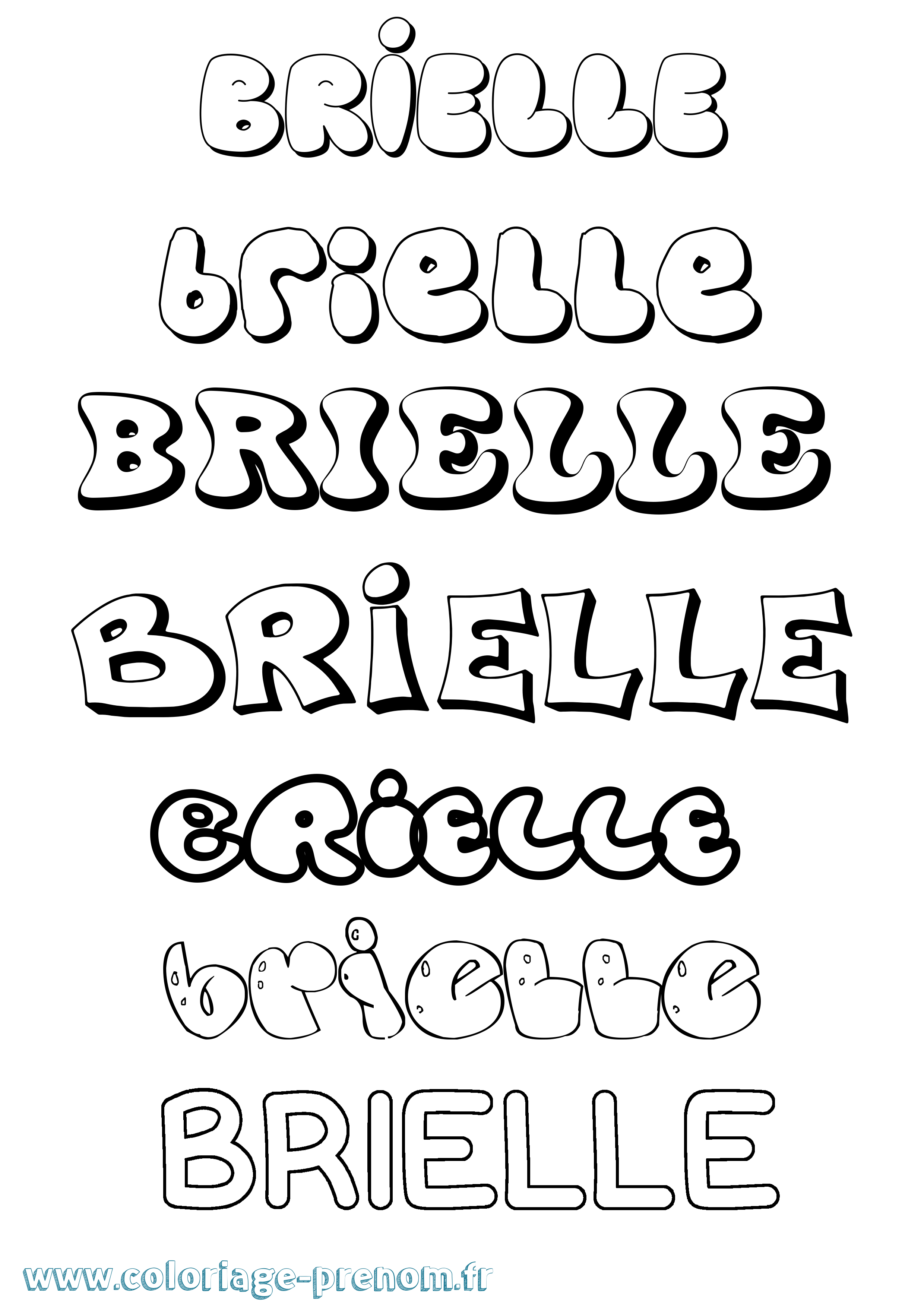 Coloriage prénom Brielle Bubble