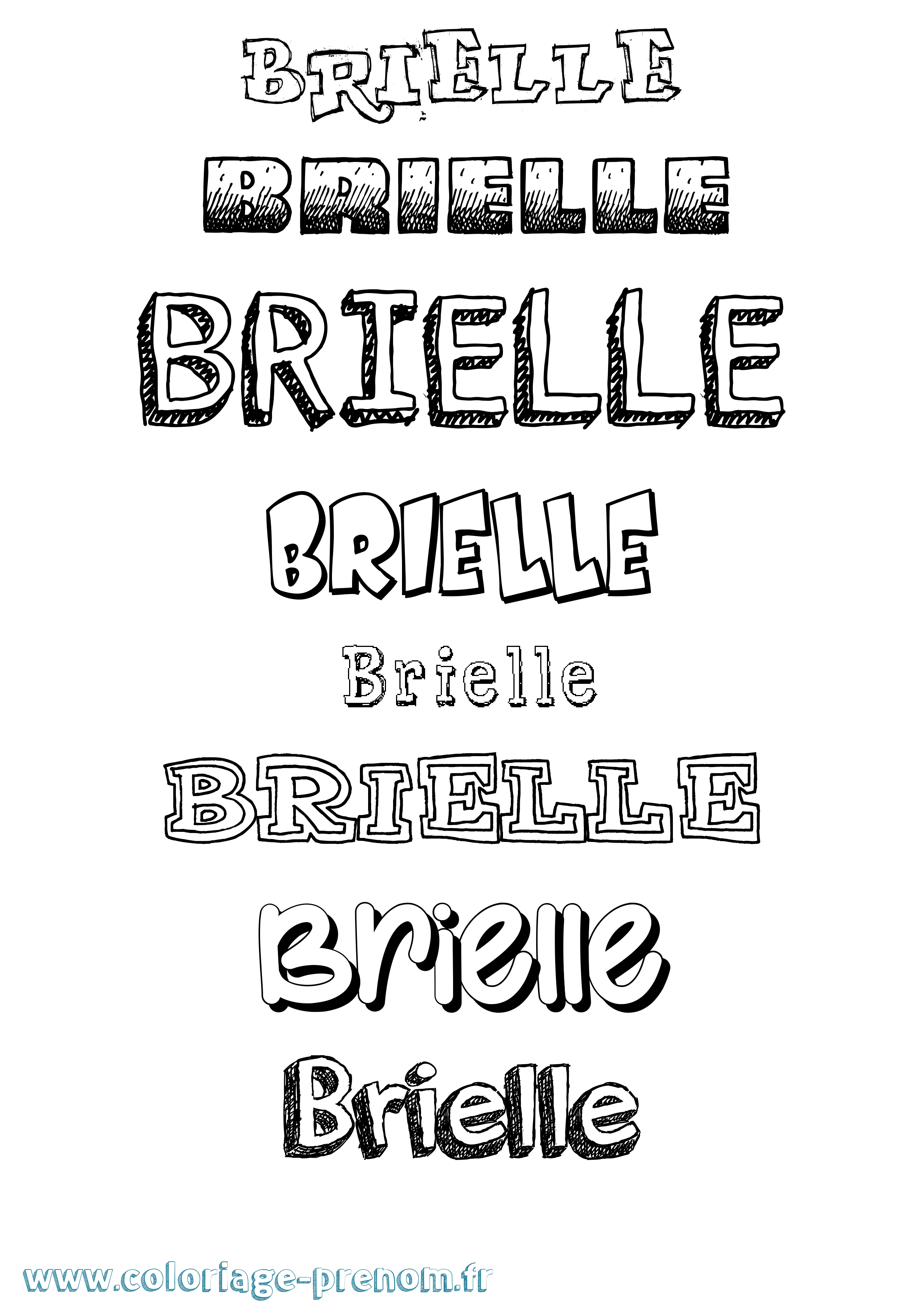 Coloriage prénom Brielle Dessiné