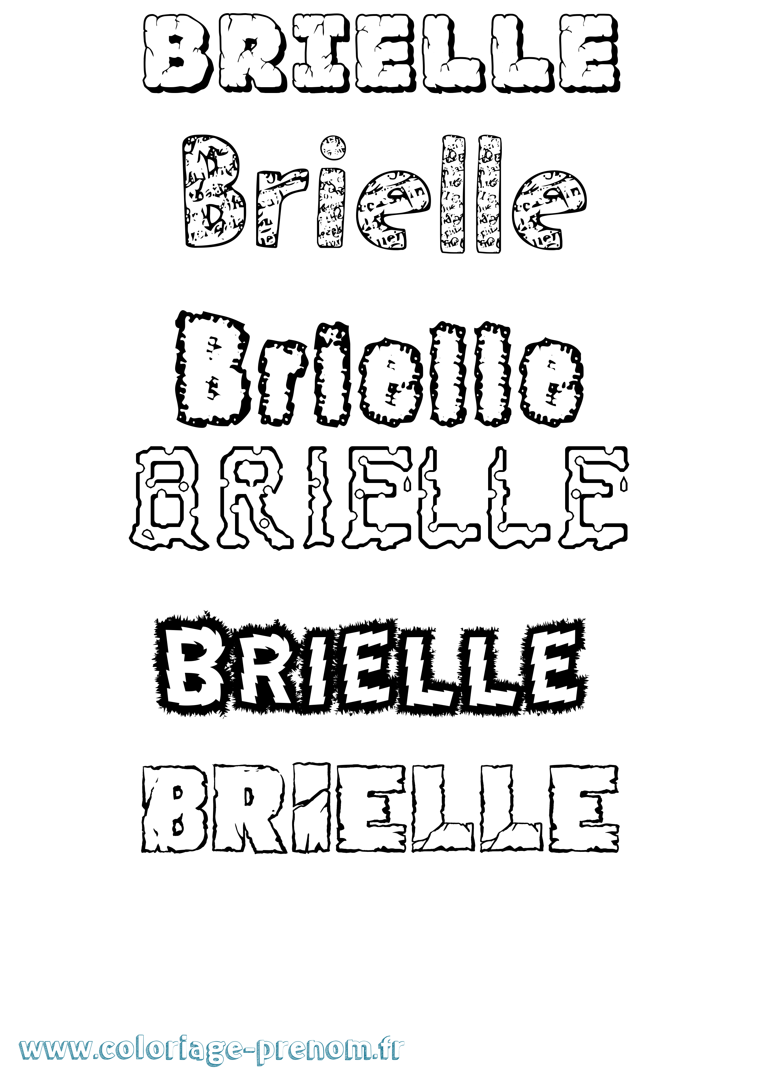 Coloriage prénom Brielle Destructuré