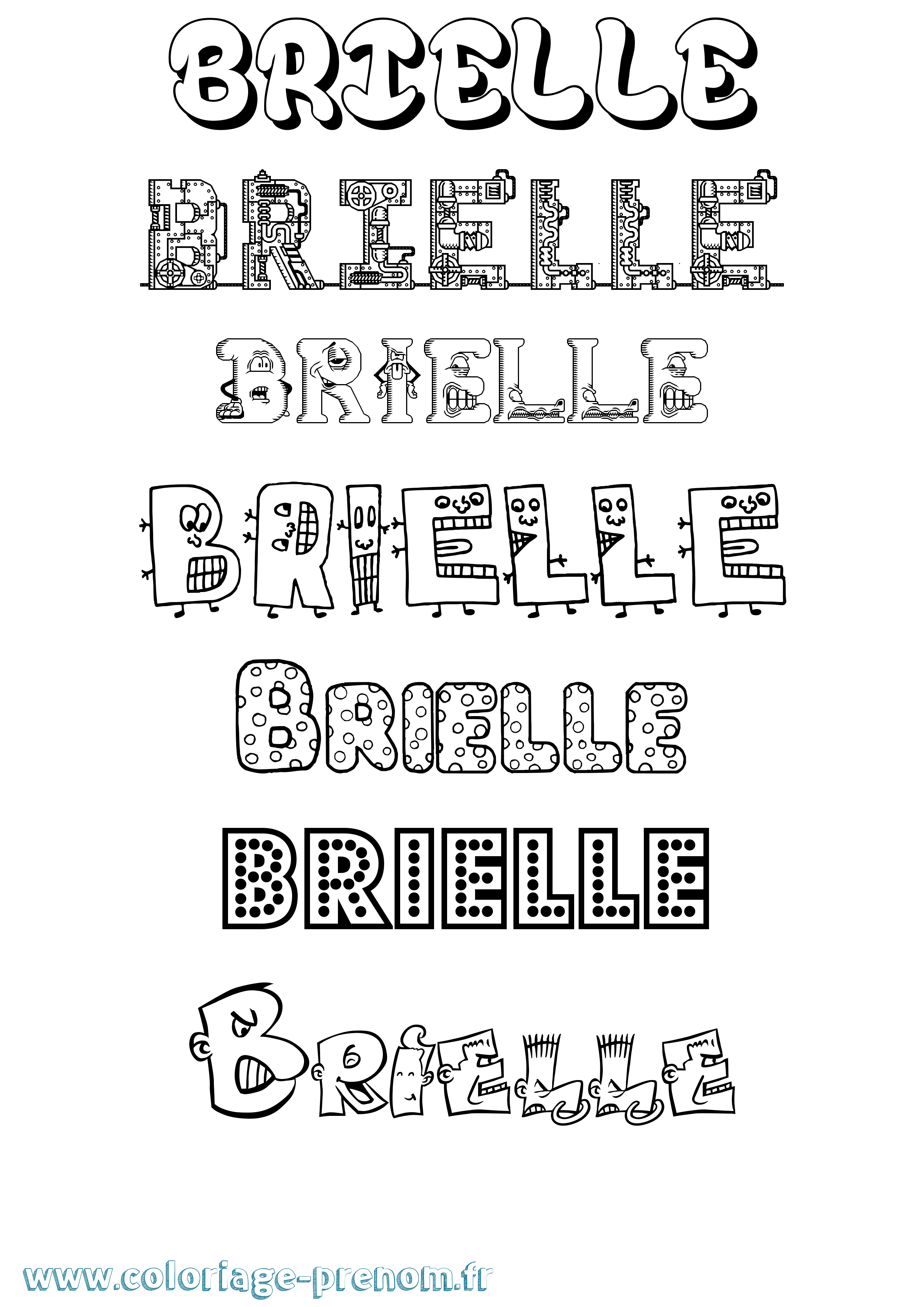 Coloriage prénom Brielle Fun