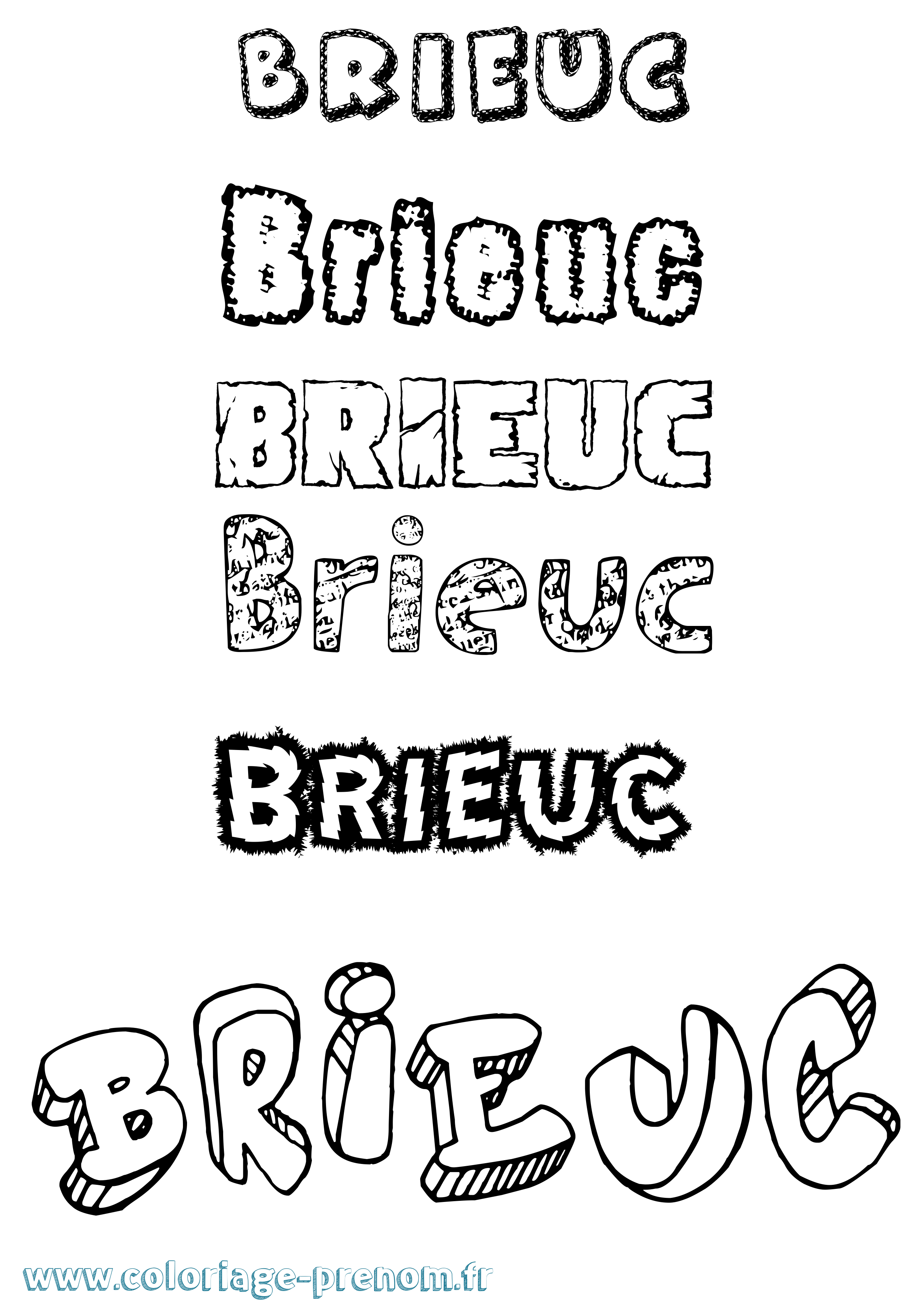 Coloriage prénom Brieuc