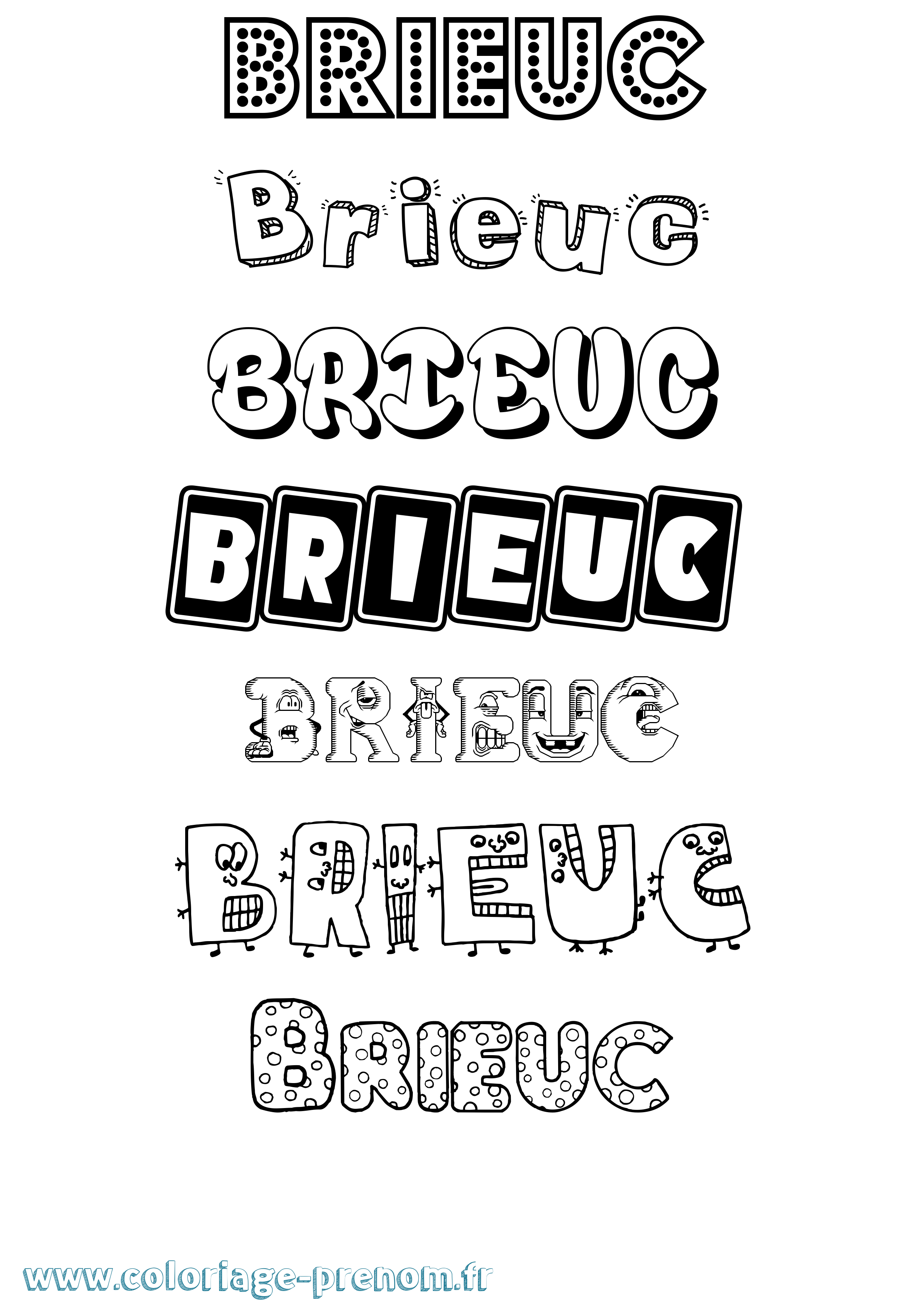 Coloriage prénom Brieuc Fun