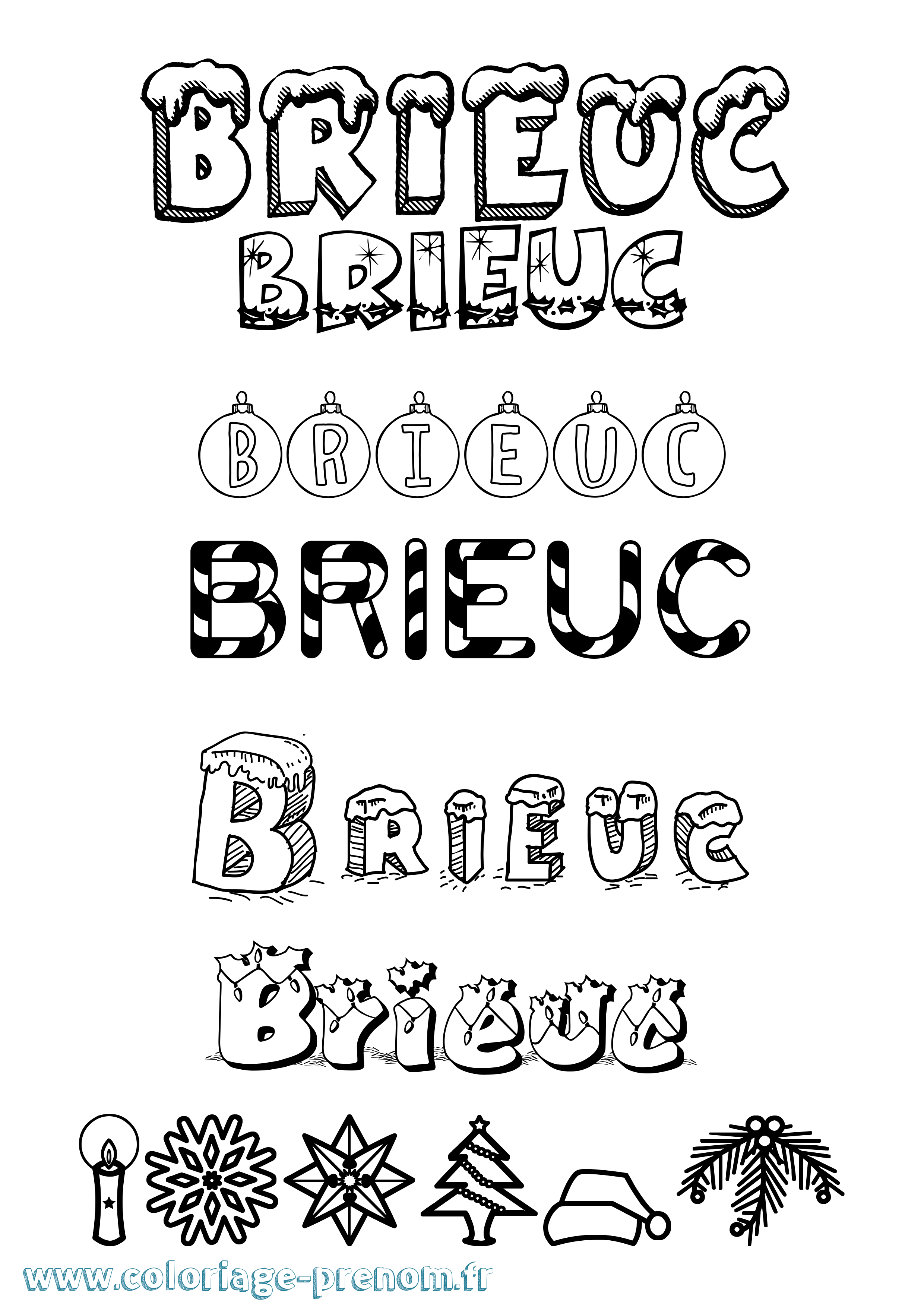 Coloriage prénom Brieuc