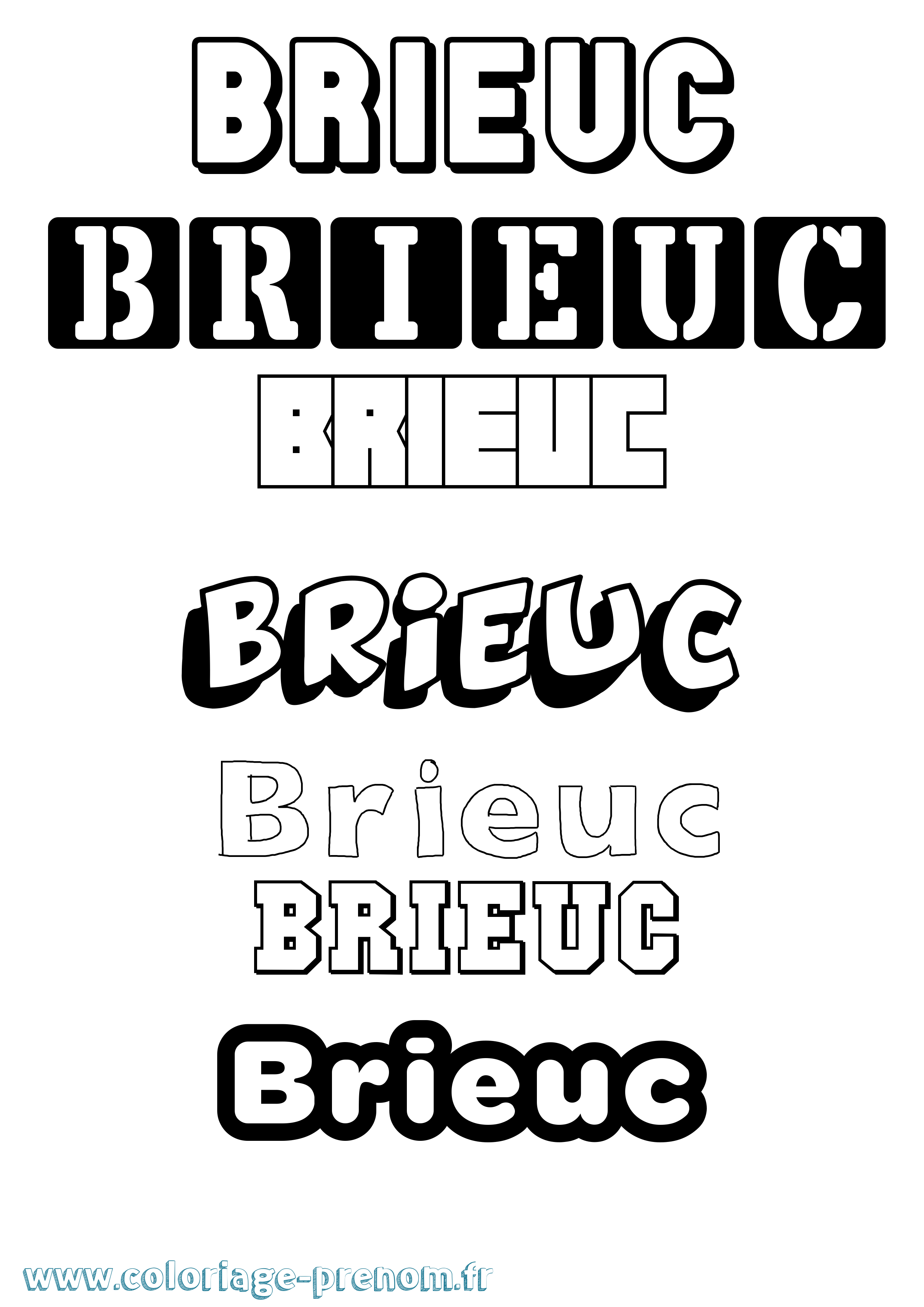 Coloriage prénom Brieuc Simple