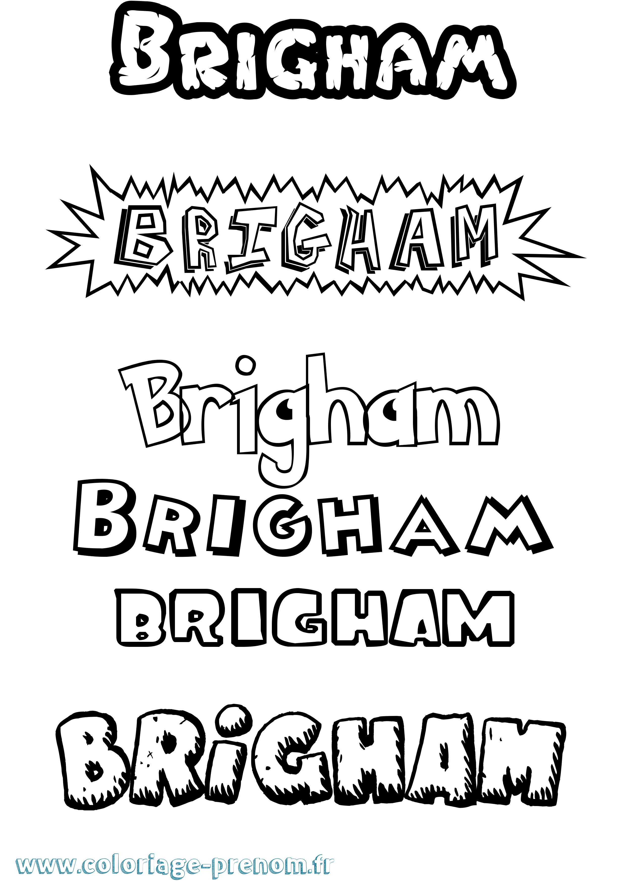 Coloriage prénom Brigham Dessin Animé