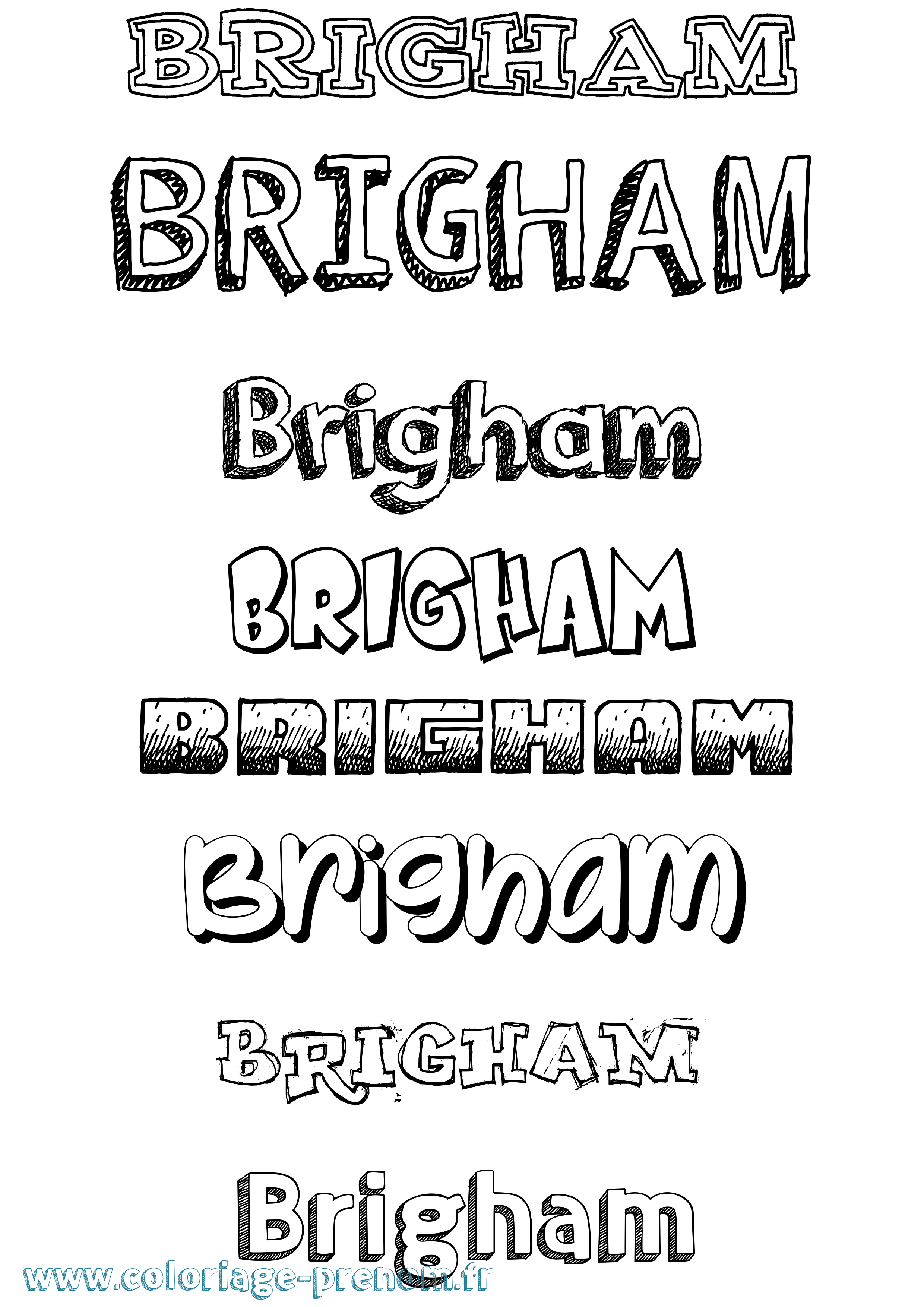 Coloriage prénom Brigham Dessiné