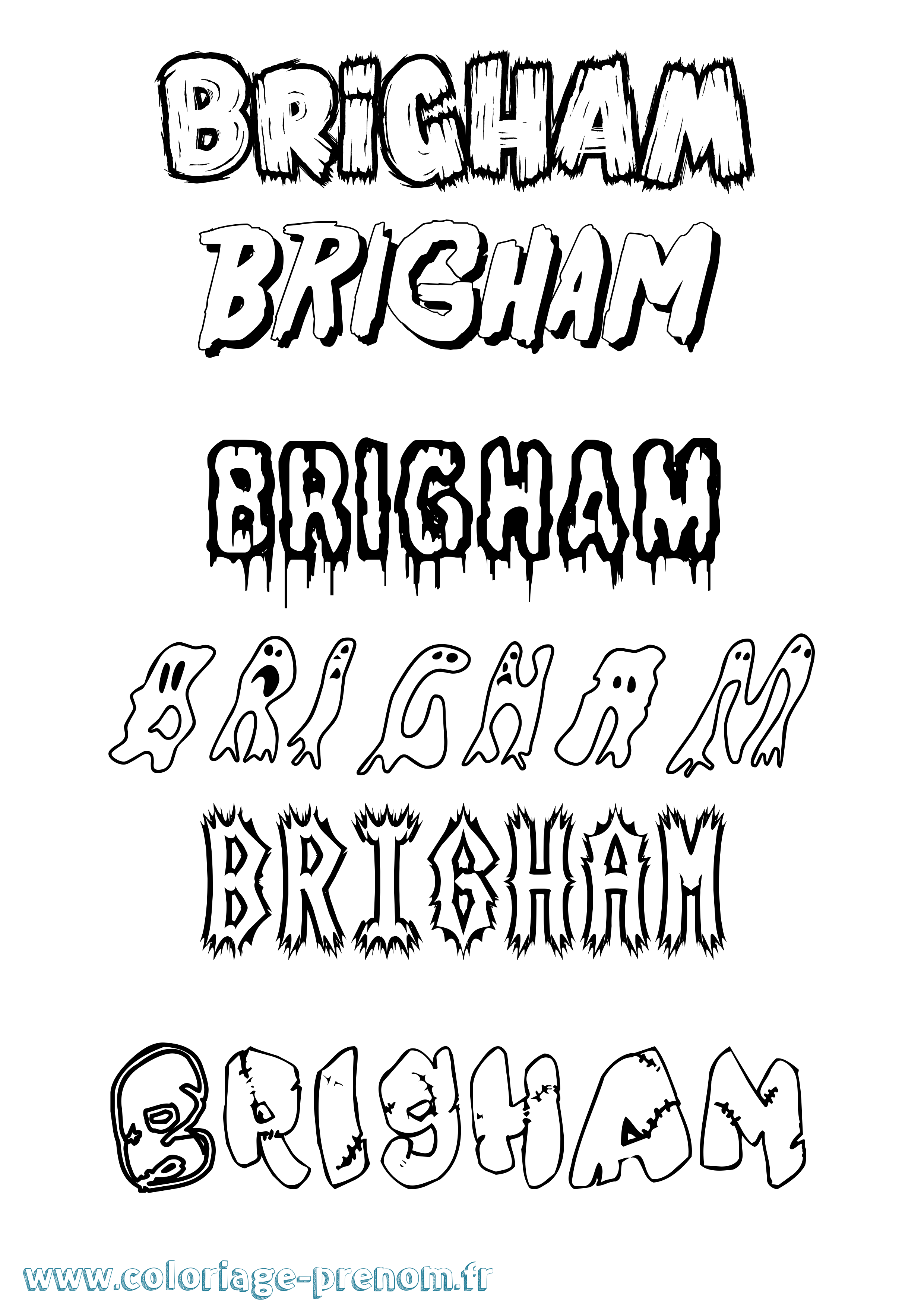 Coloriage prénom Brigham Frisson